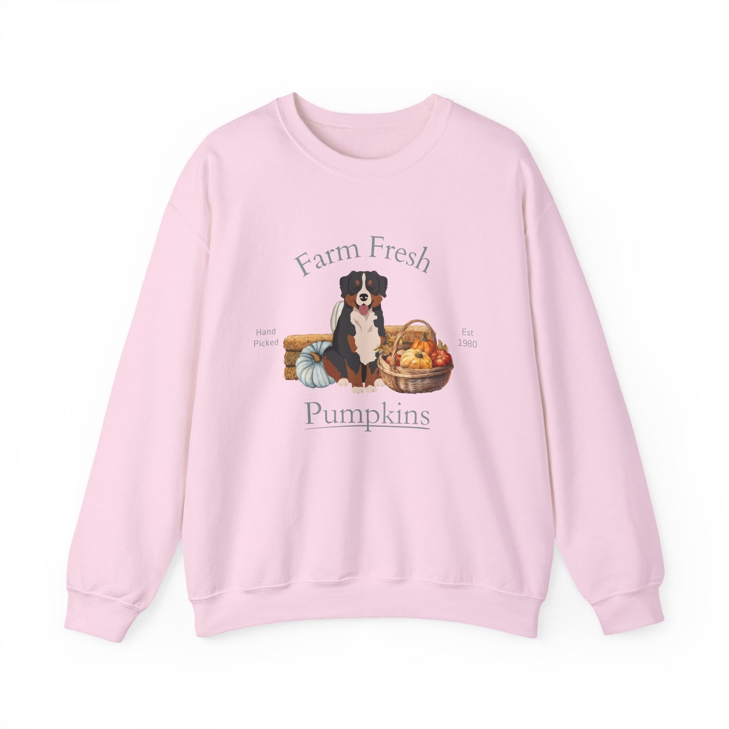 Bernese Mountain Dog Dog Fall Farm Fresh Unisex Heavy Blend Crewneck Sweatshirt