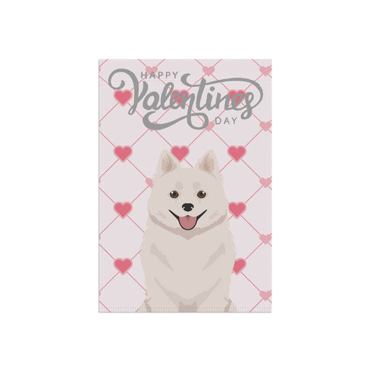 American Eskimo Dog Valentines Day Garden Flag