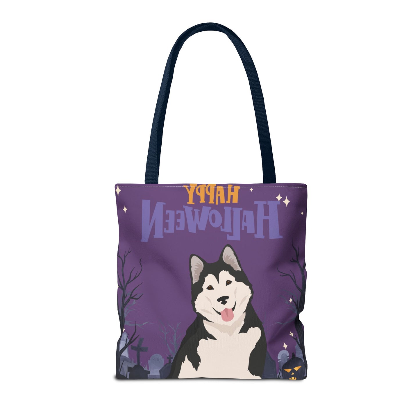 Alaskan Malamute Dog Happy Halloween Tote Bag 16x16