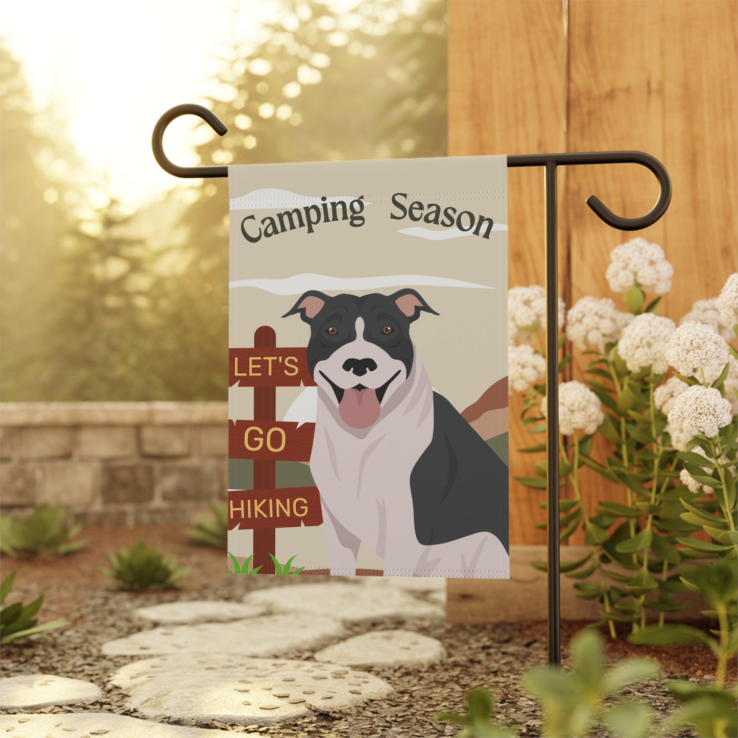 Pit Bull Dog Camping Garden Flag