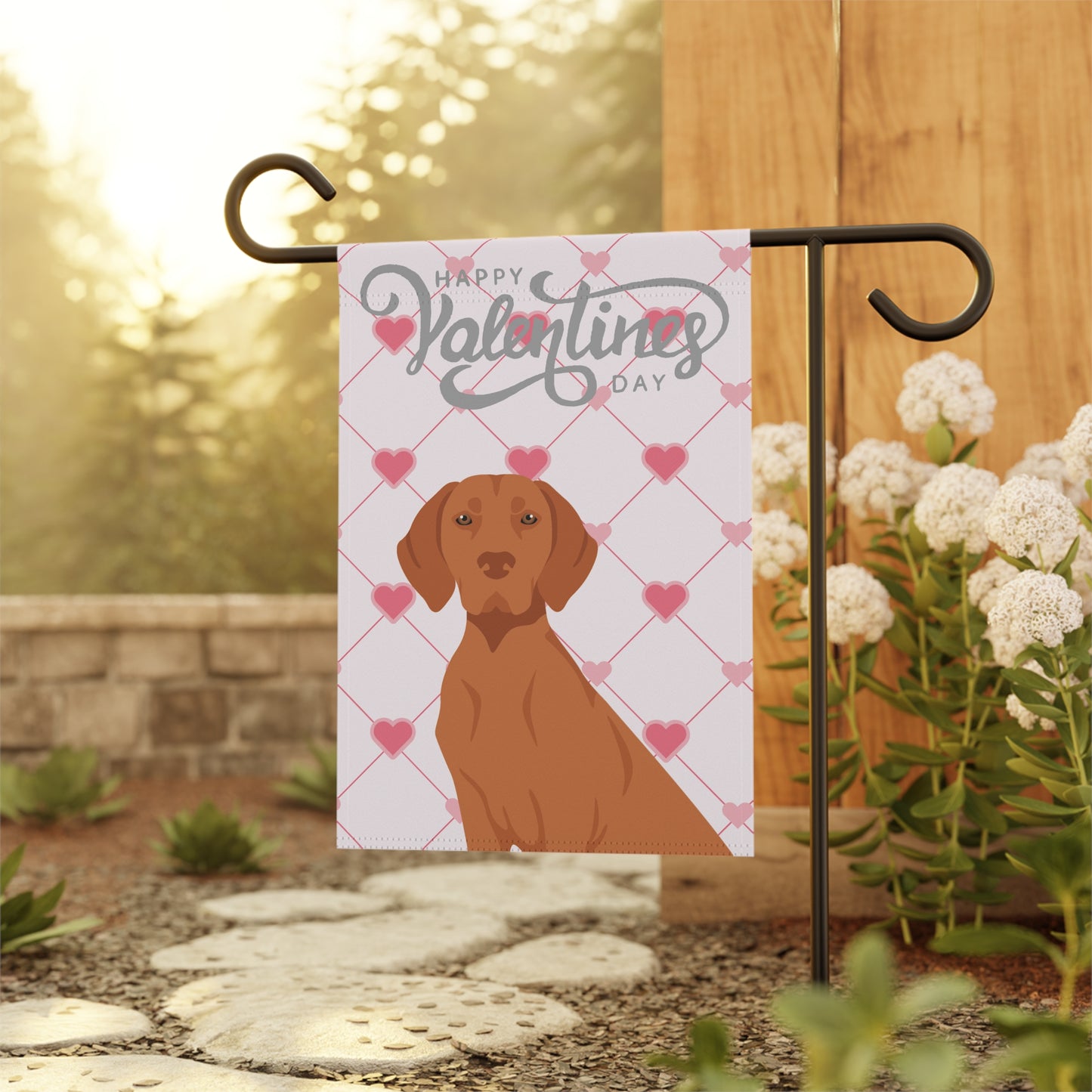 Vizsla Dog Valentines Day Garden Flag