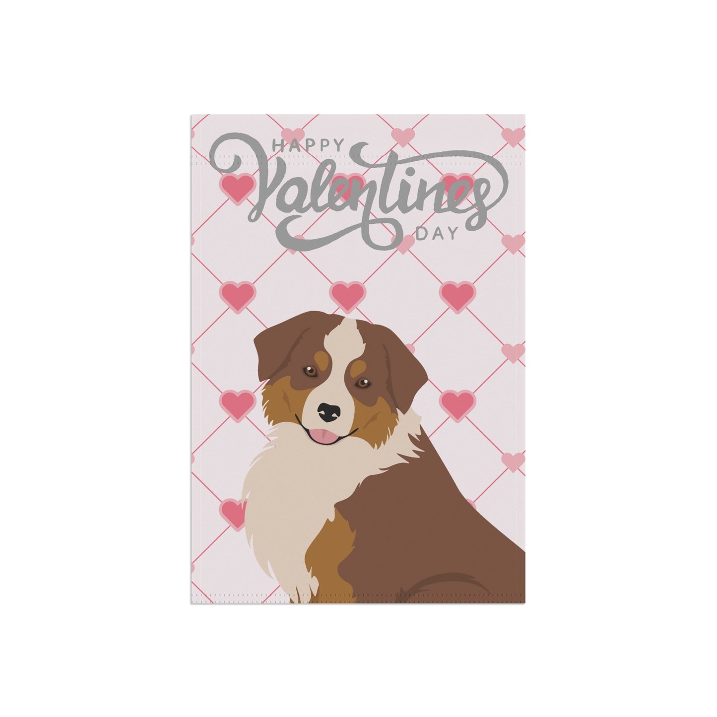 Mini American Shepherd Dog Valentines Day Garden Flag