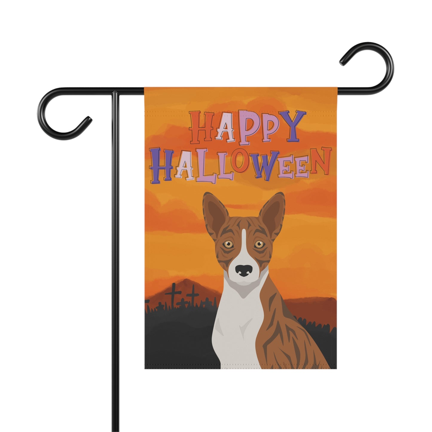 Basenji Dog Halloween Garden Flag