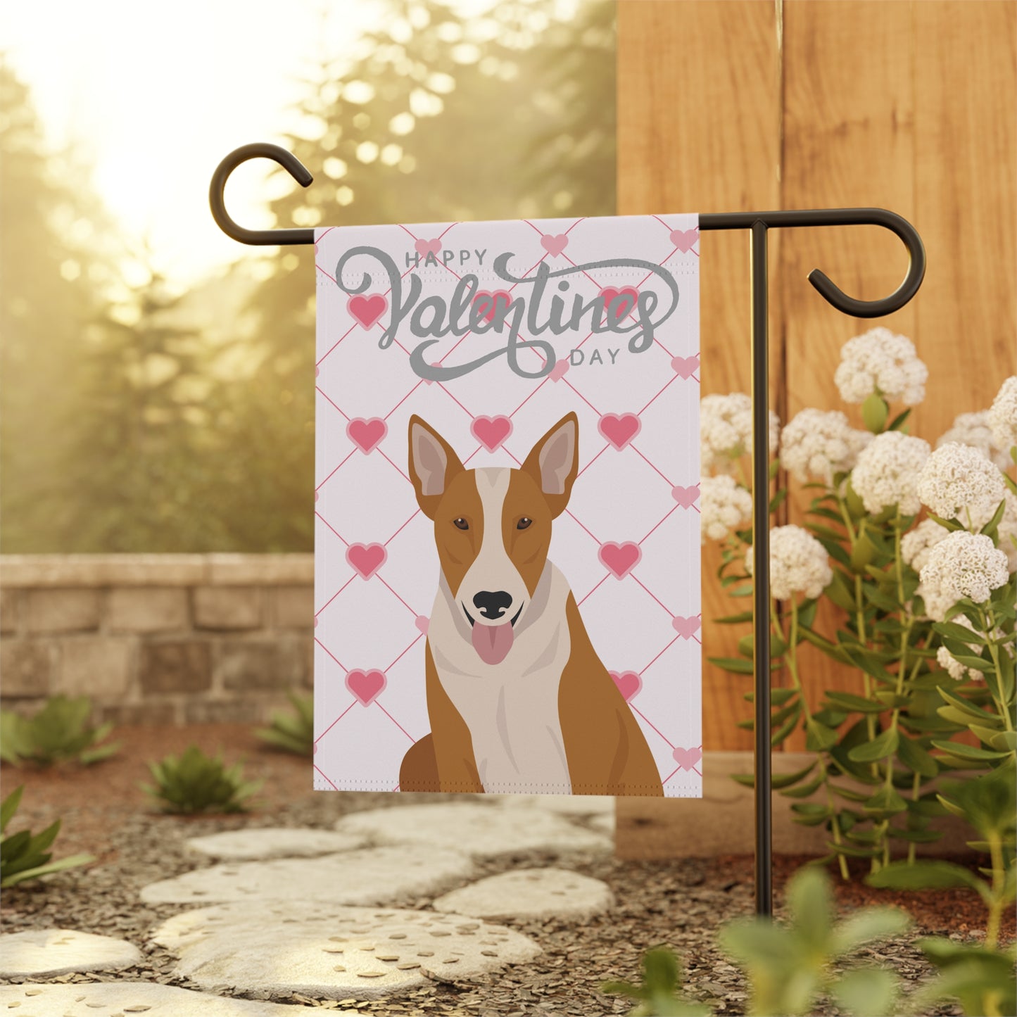 Bull Terrier Dog Valentines Day Garden Flag