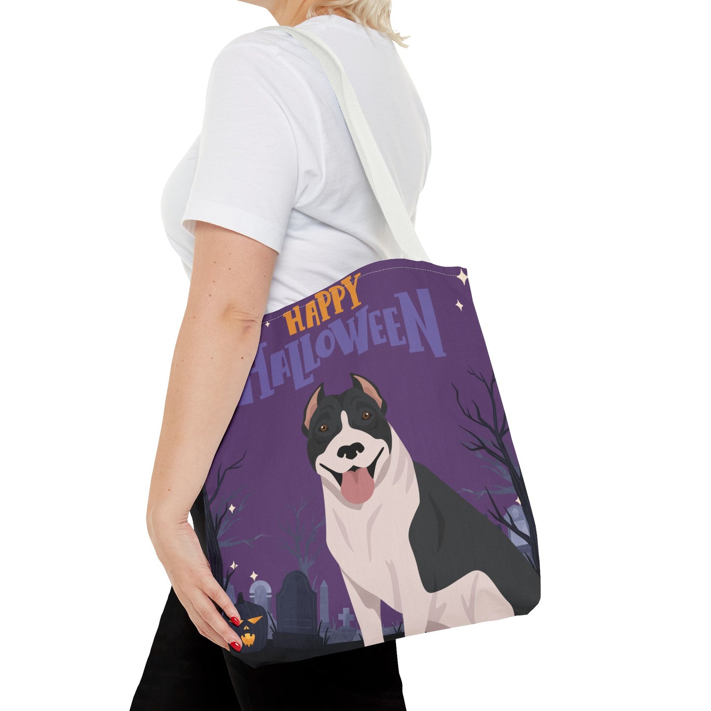Pit Bull Dog Happy Halloween Tote Bag 16x16
