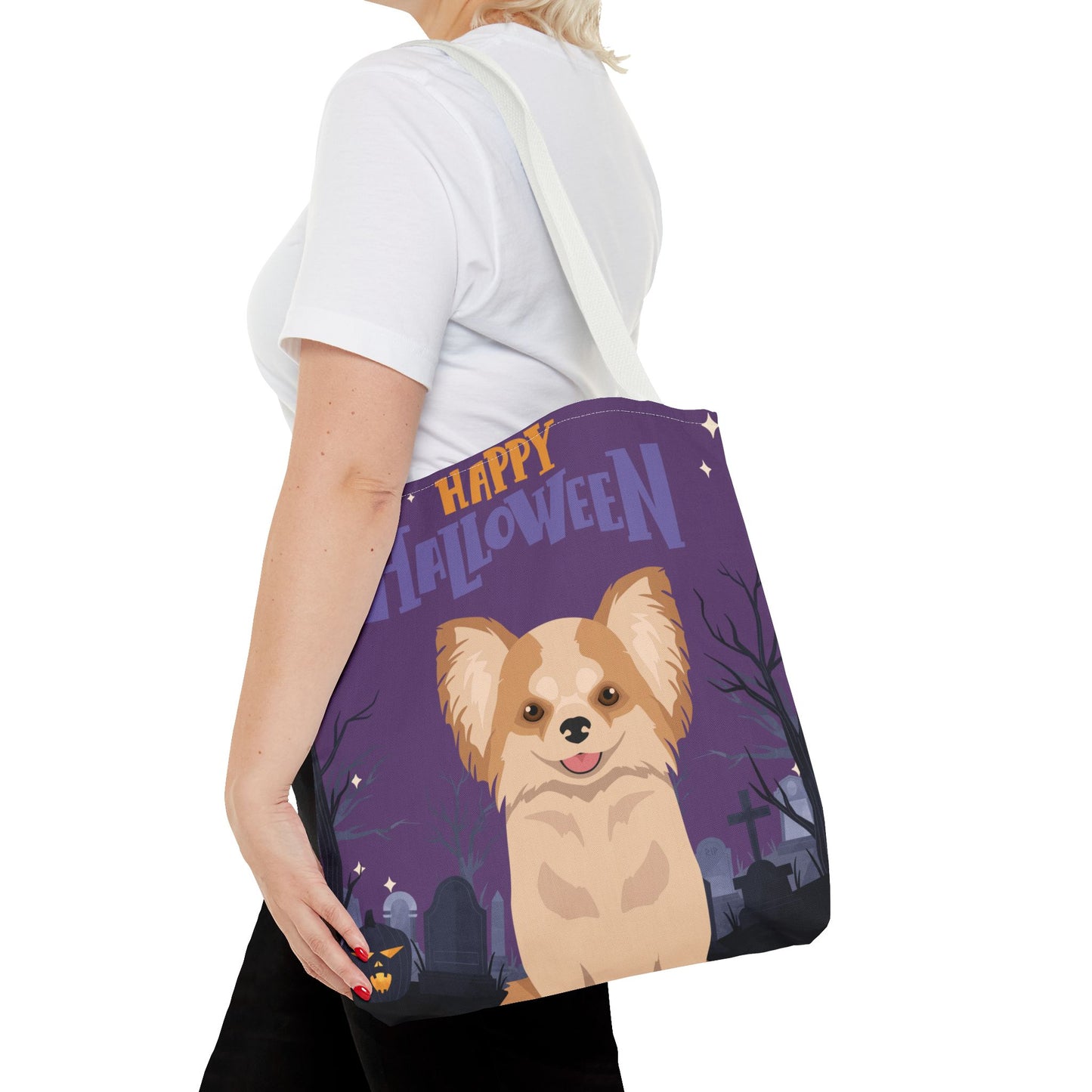 Chihuahua Dog Happy Halloween Tote Bag 16x16