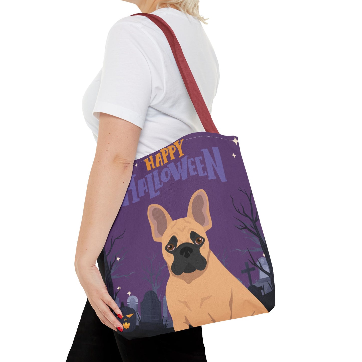 French Bulldog Dog Happy Halloween Tote Bag 16x16