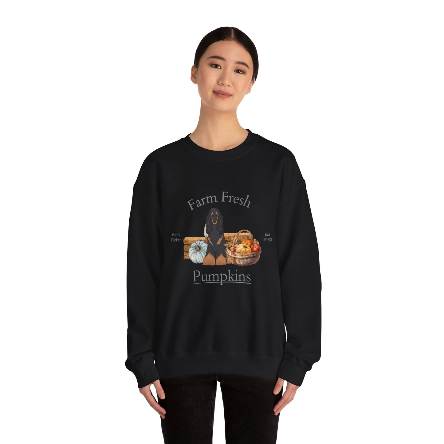 Afghan Hound Dog Fall Farm Fresh Unisex Heavy Blend Crewneck Sweatshirt