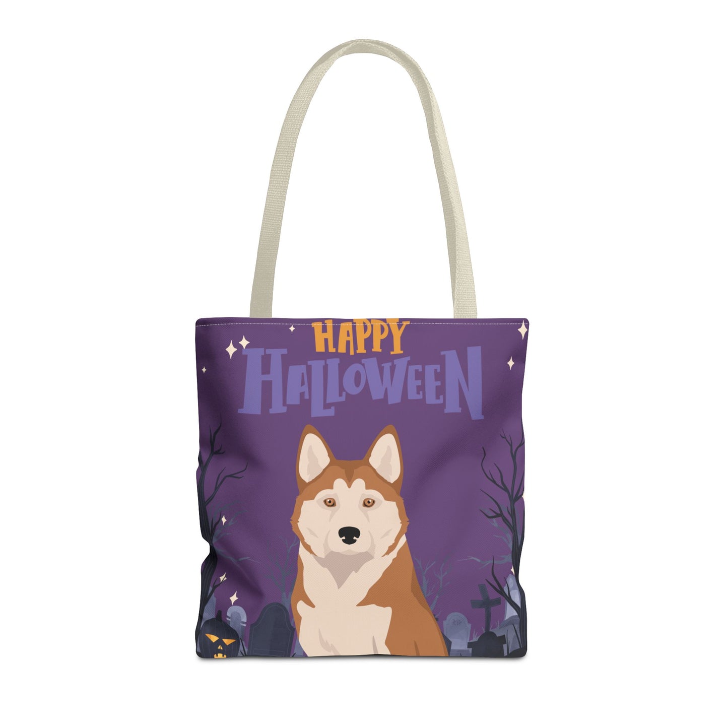 Alaskan Husky Dog Happy Halloween Tote Bag 16x16