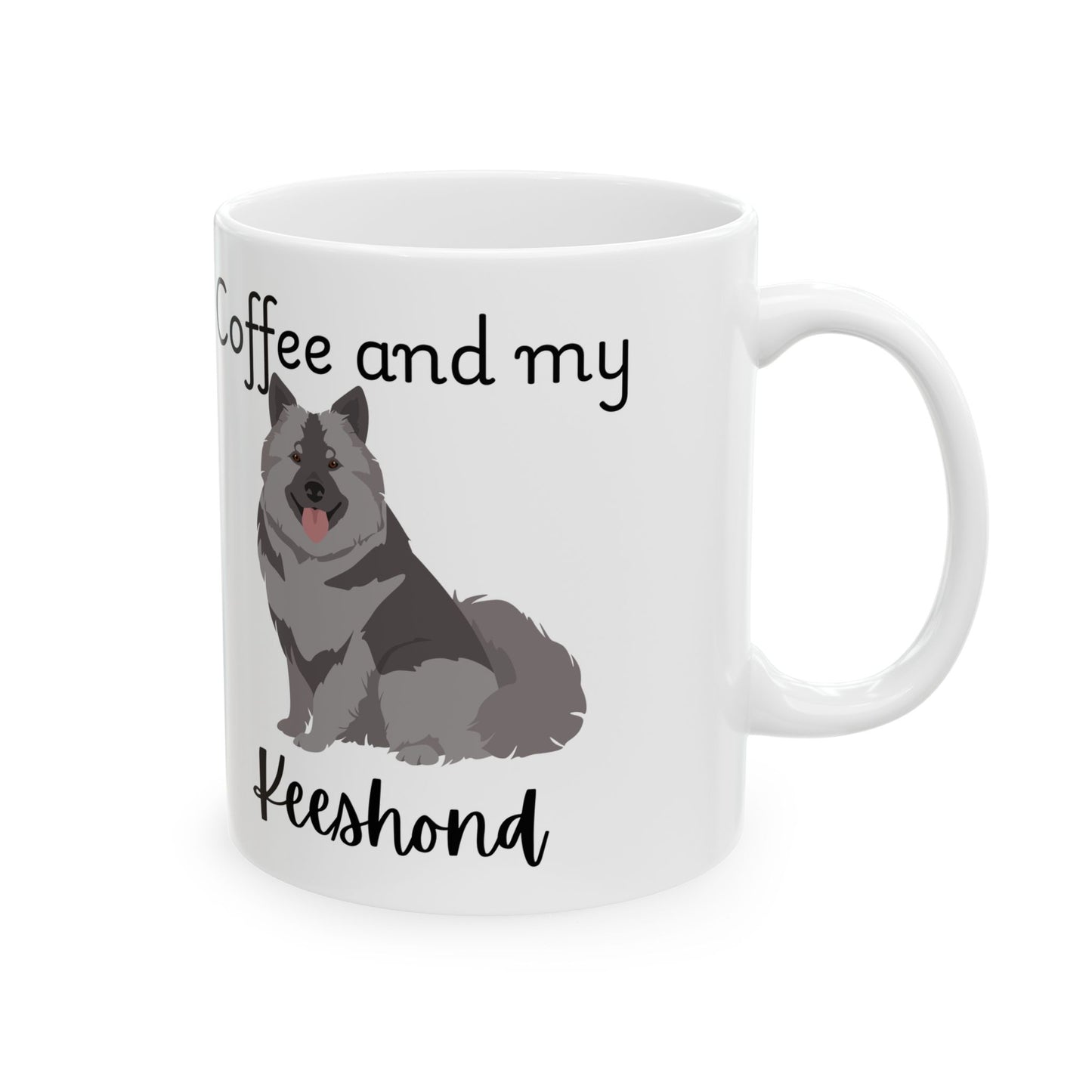 Coffee and My Keeshond Ceramic Mug | Dog Lover Gift, Pet Owner Cup, Cute Mug for Dog Moms, Funny Mug for Coffee Lovers
