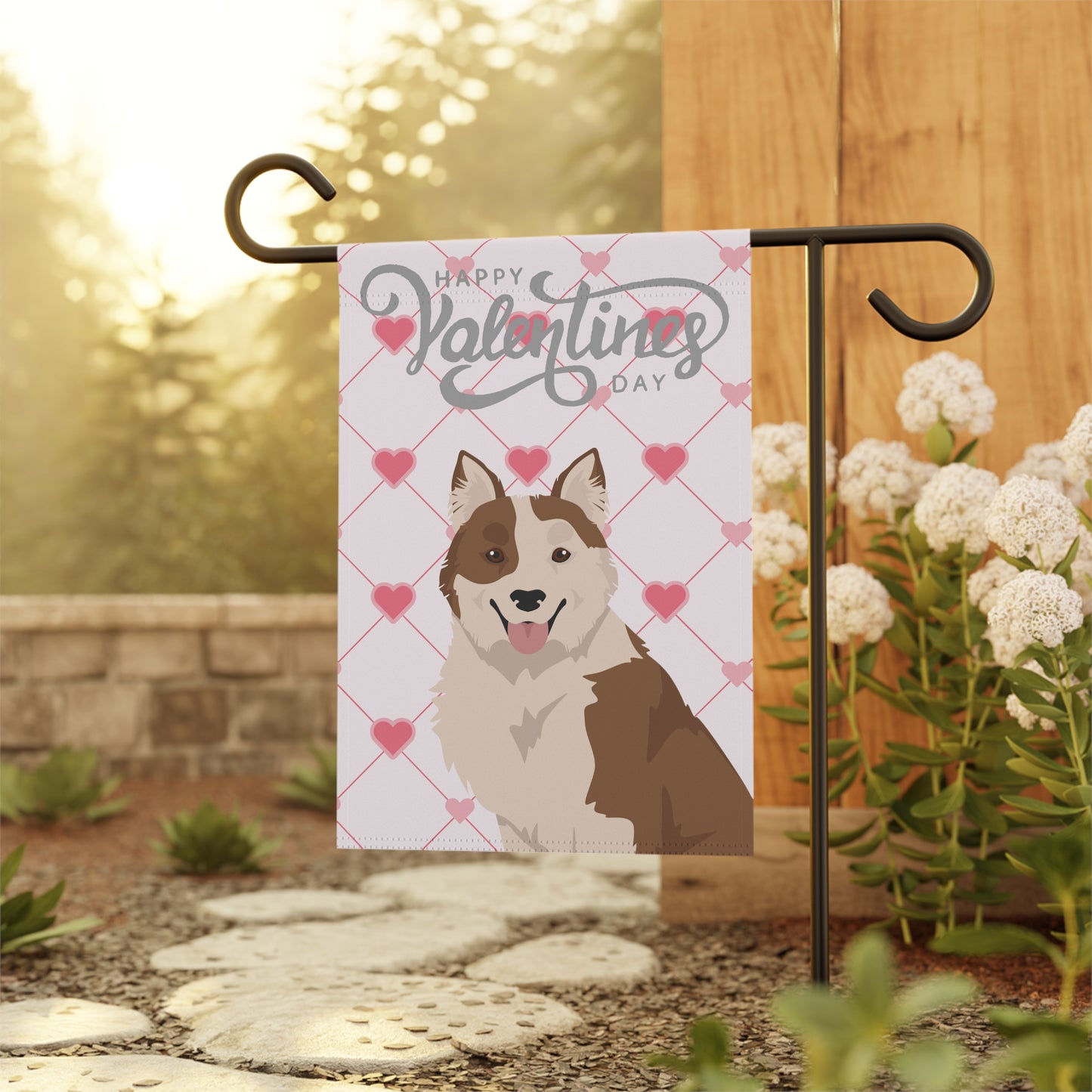 Elo Dog Valentines Day Garden Flag