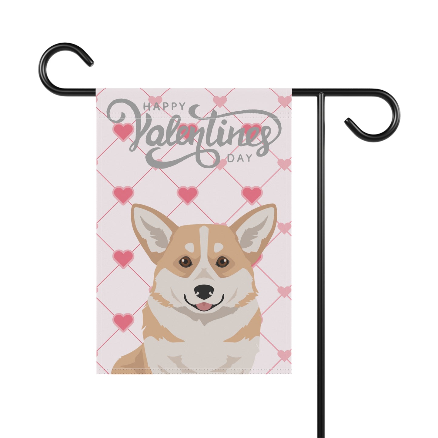 Pembroke Welsh Corgi Dog Valentines Day Garden Flag
