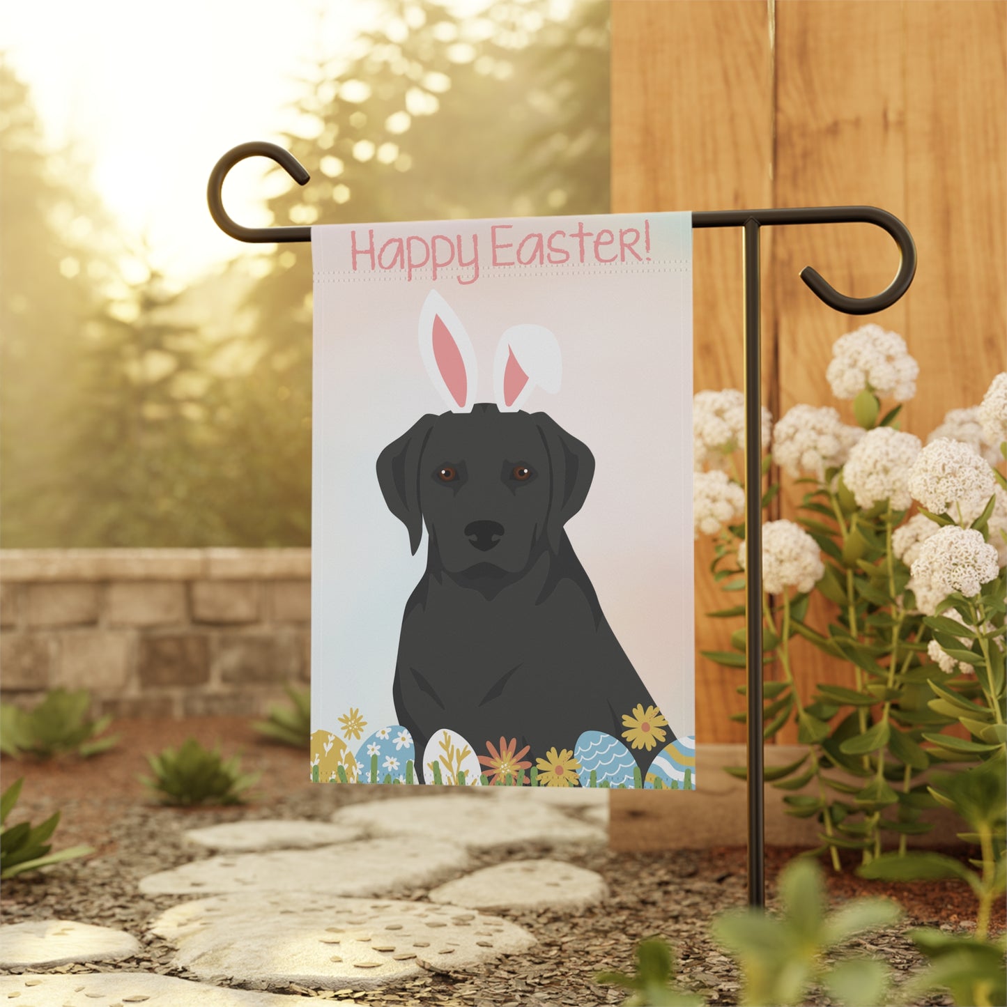 Labrador Retriever Dog Happy Easter Garden Flag