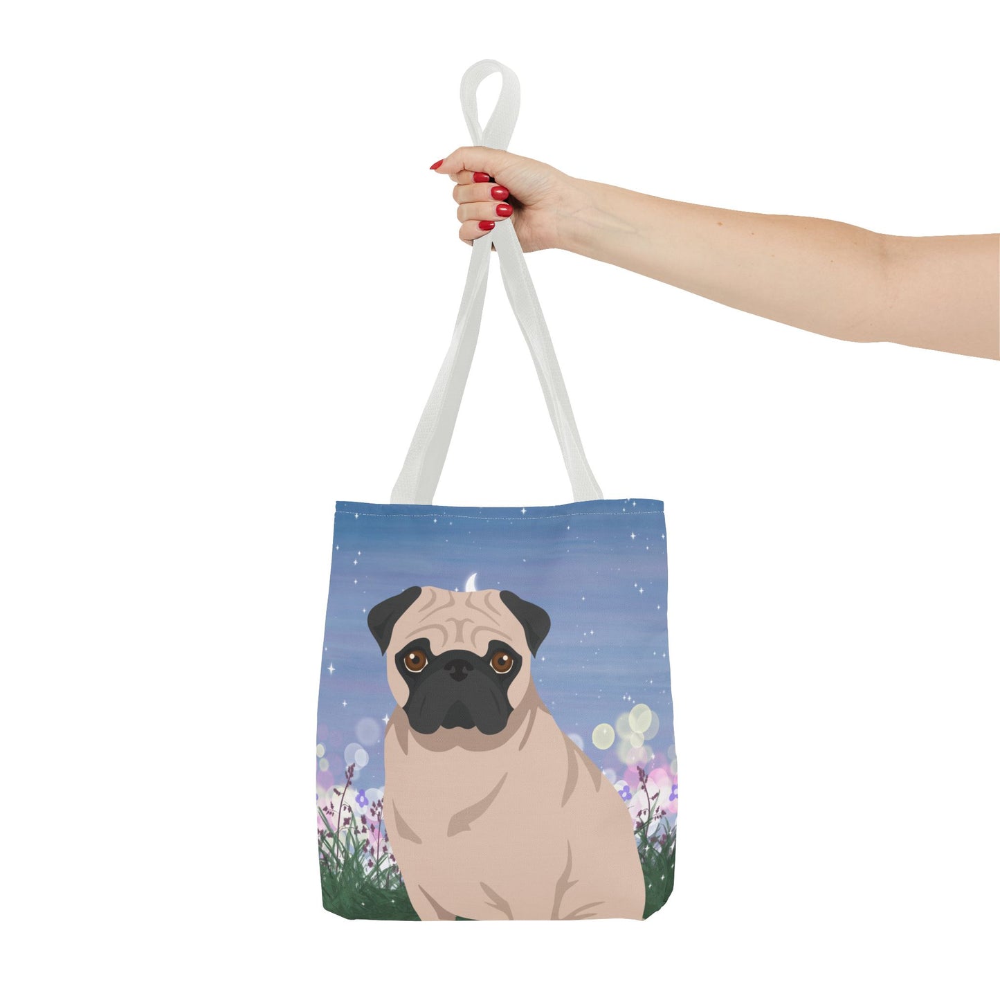Pug Dog Tote Bag 13x13