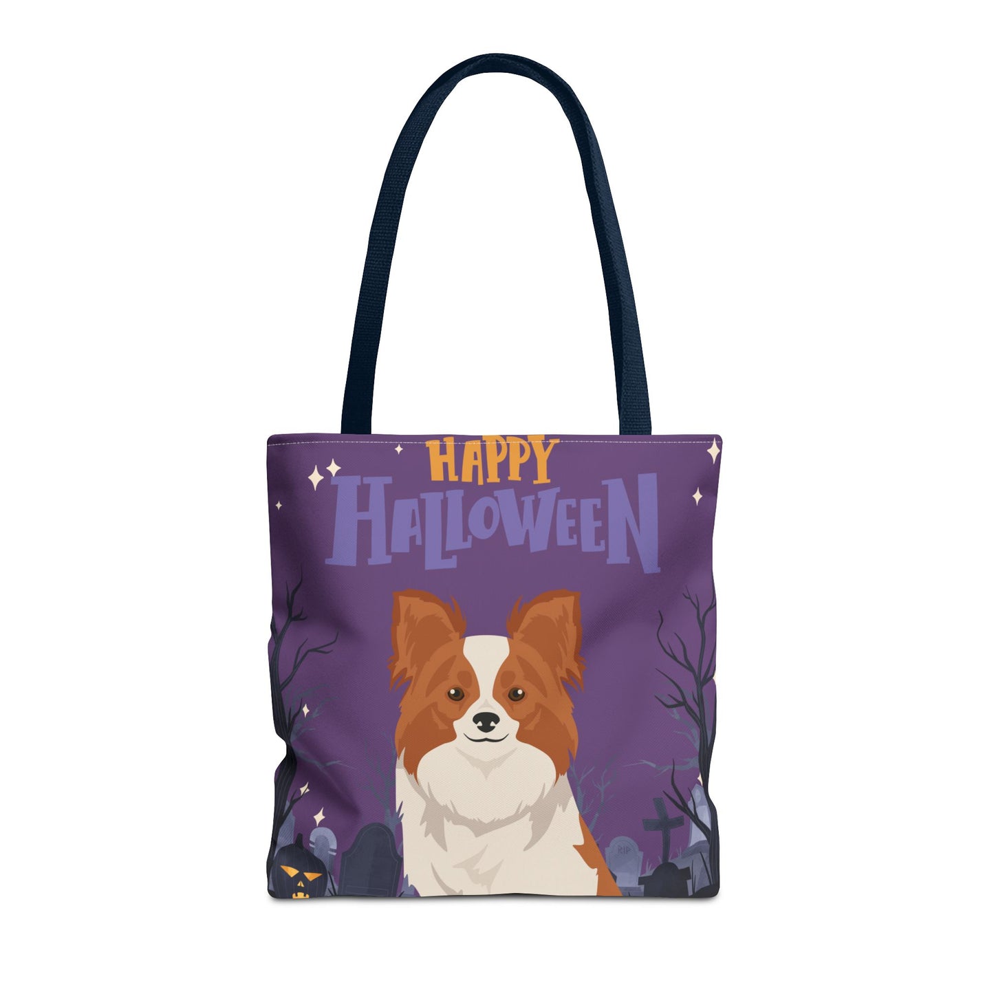 Papillon Dog Happy Halloween Tote Bag 16x16