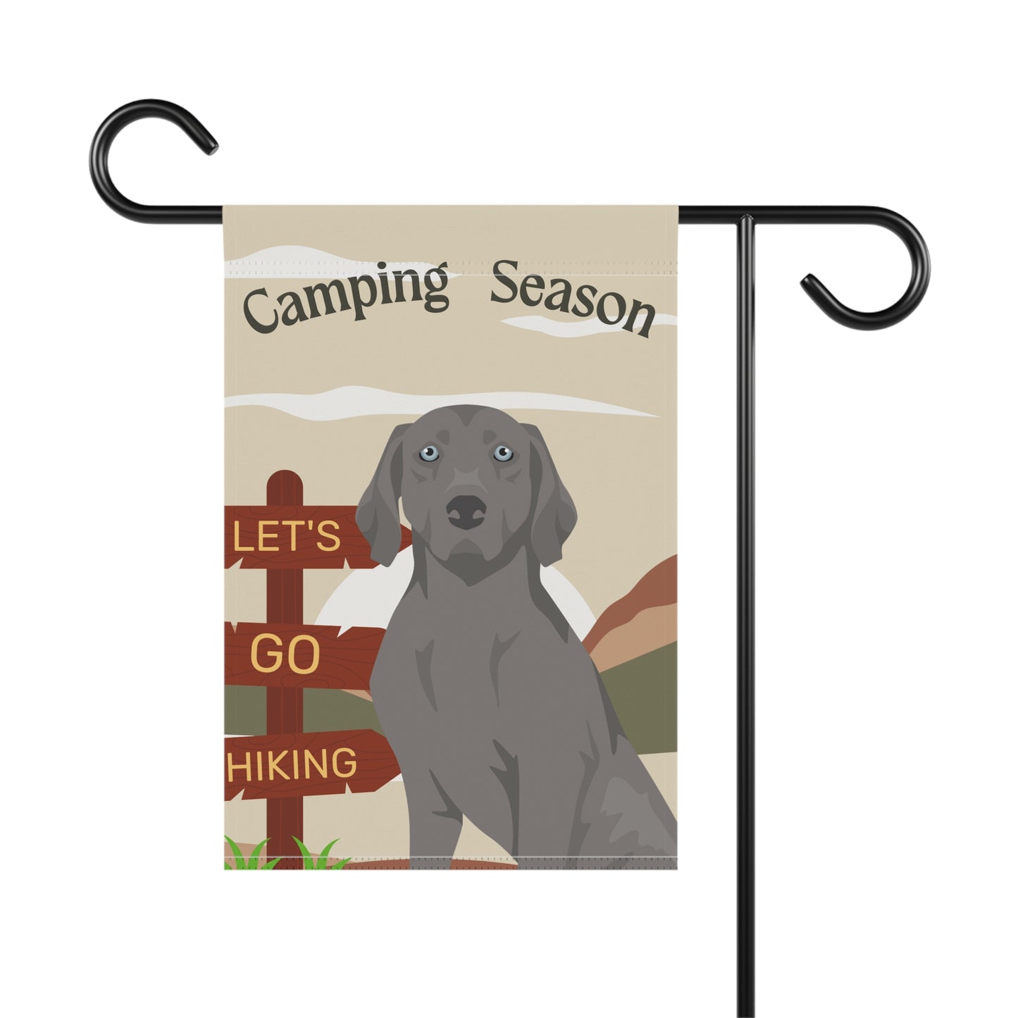 Weimaraner Dog Camping Garden Flag