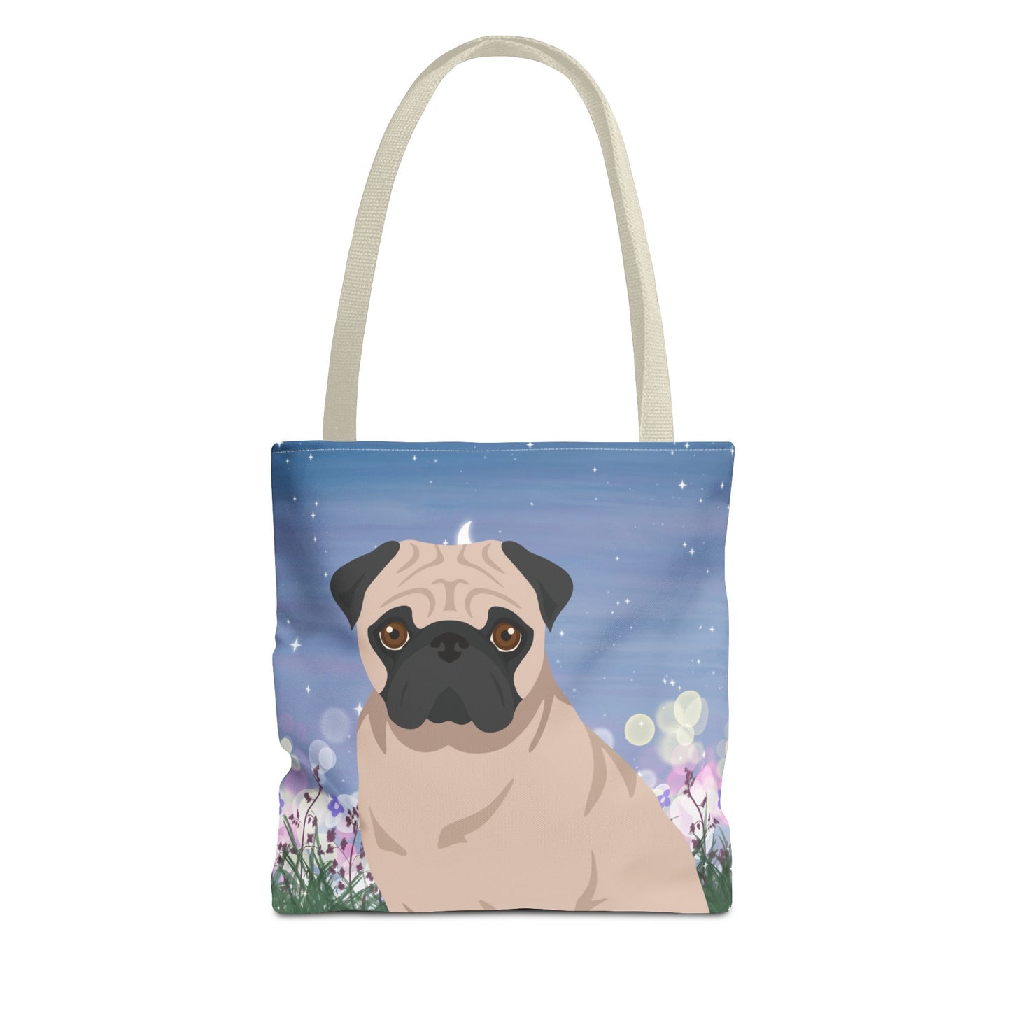 Pug Dog Tote Bag 13x13