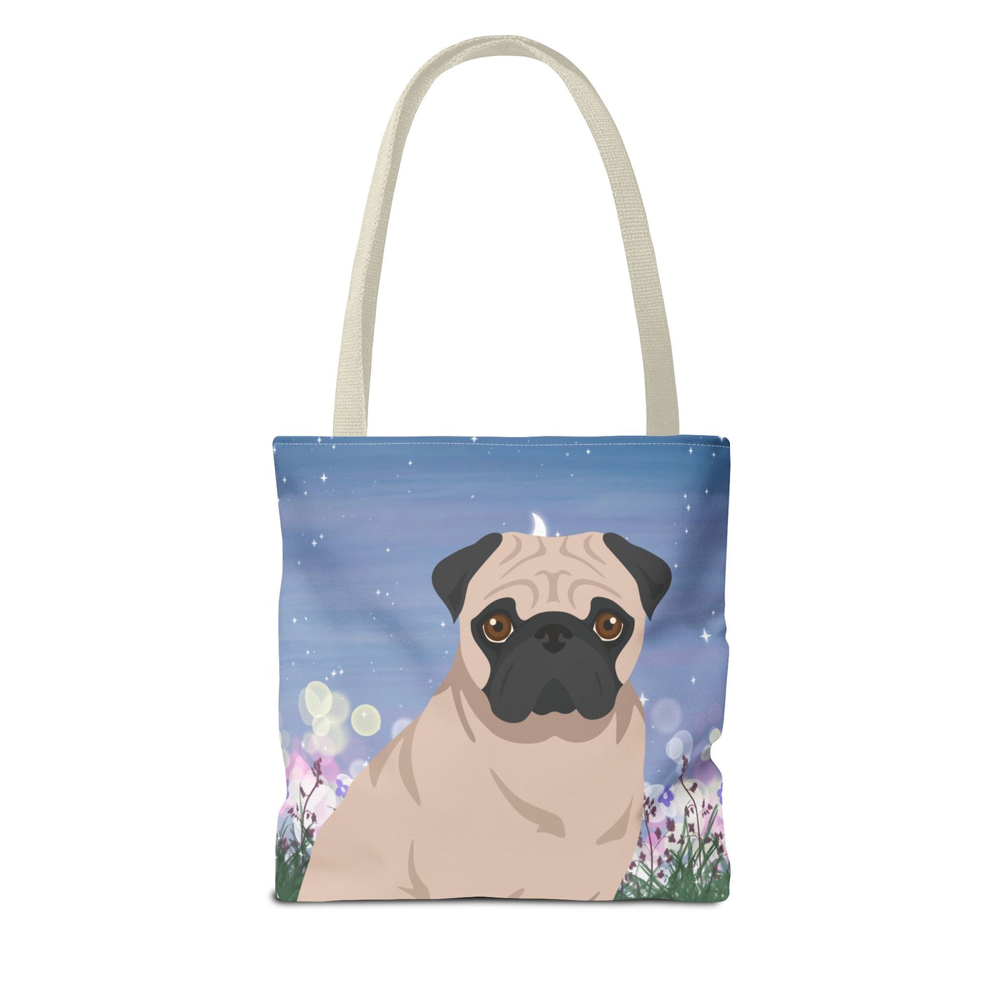 Pug Dog Tote Bag 13x13