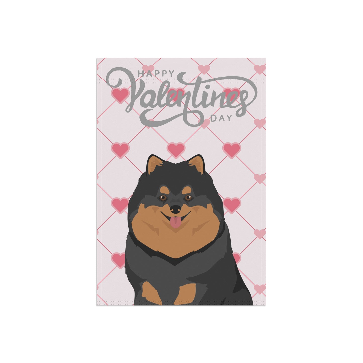 Pomeranian Dog Valentines Day Garden Flag