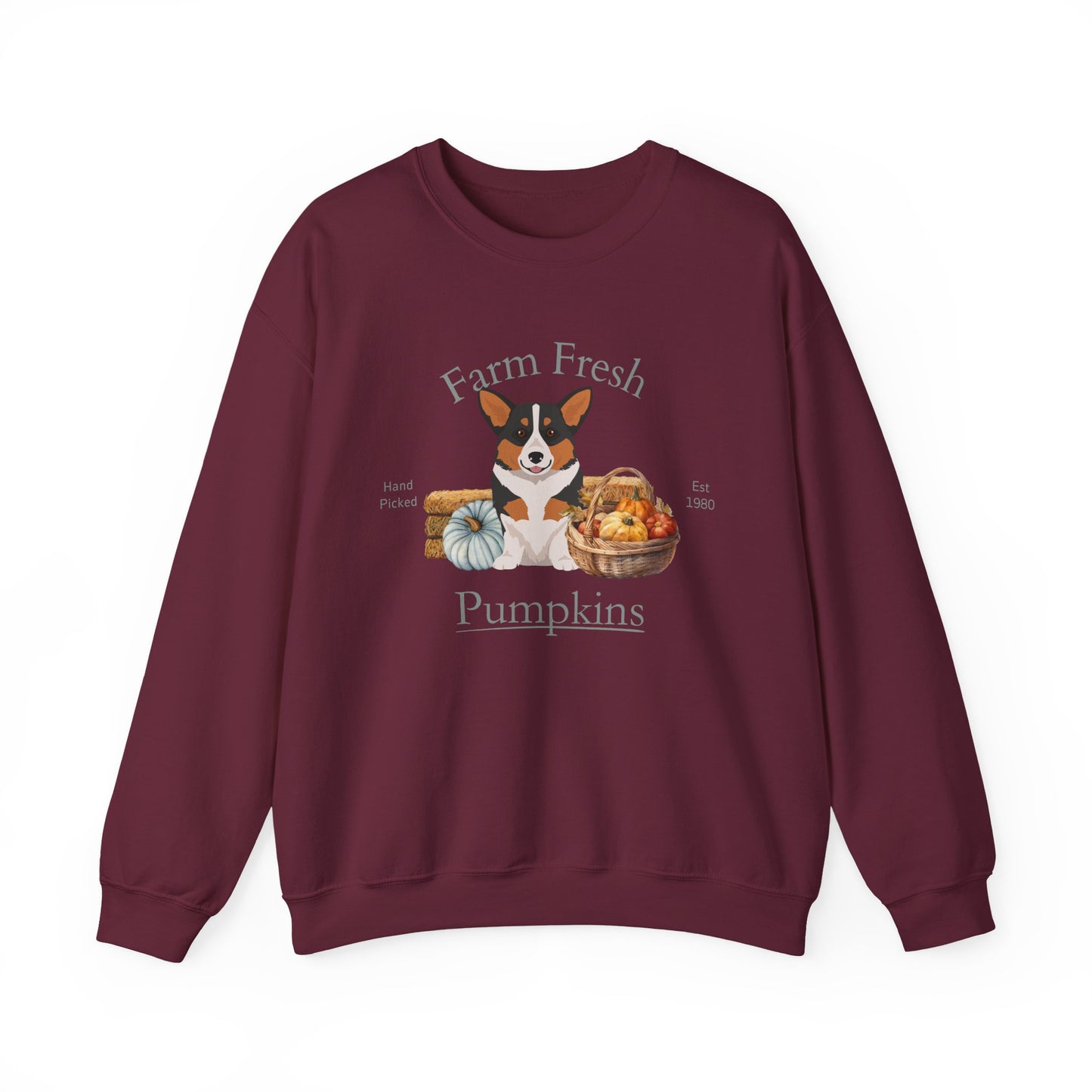 Pembroke Welsh Corgi Dog Fall Farm Fresh Unisex Heavy Blend Crewneck Sweatshirt