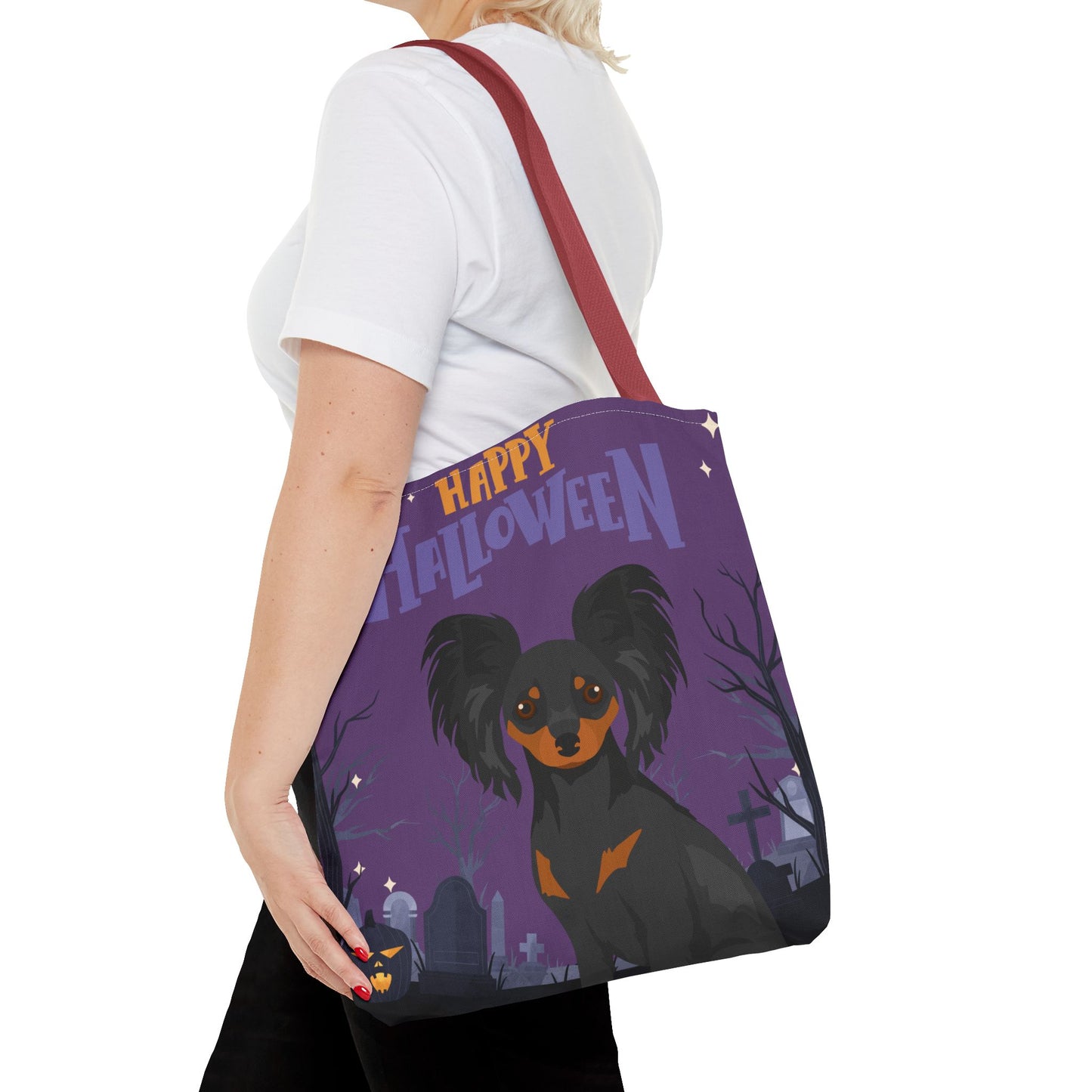 Russian Toy Terrier Dog Happy Halloween Tote Bag 16x16