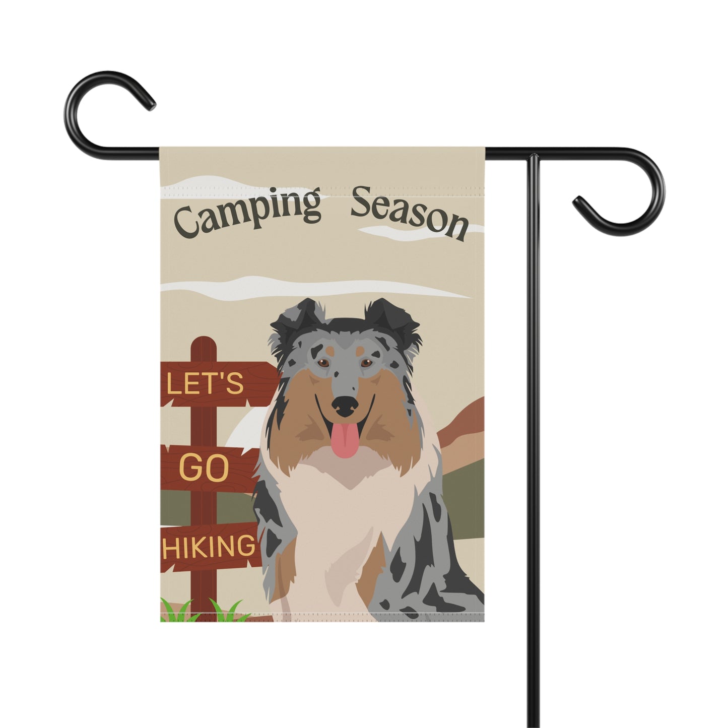 Collie Dog Camping Garden Flag