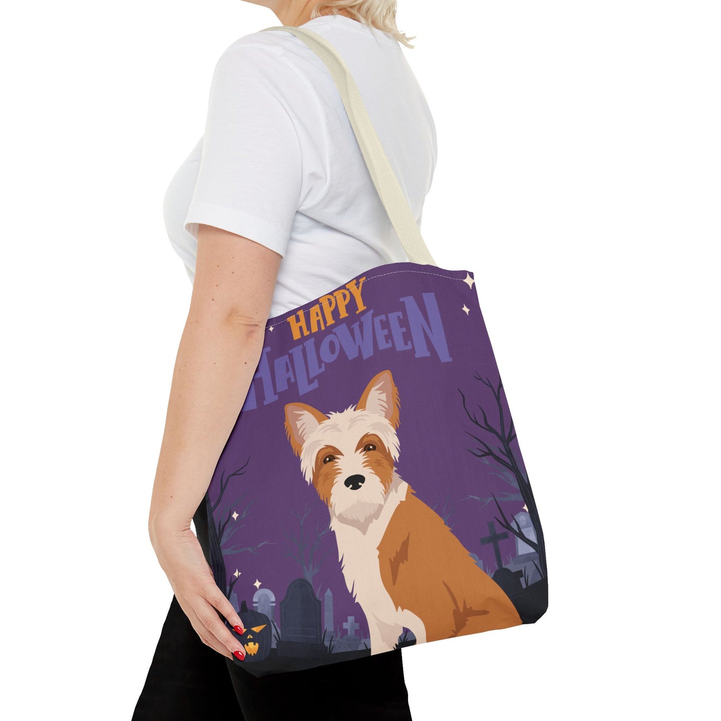 Portuguese Podengo Dog Happy Halloween Tote Bag 16x16