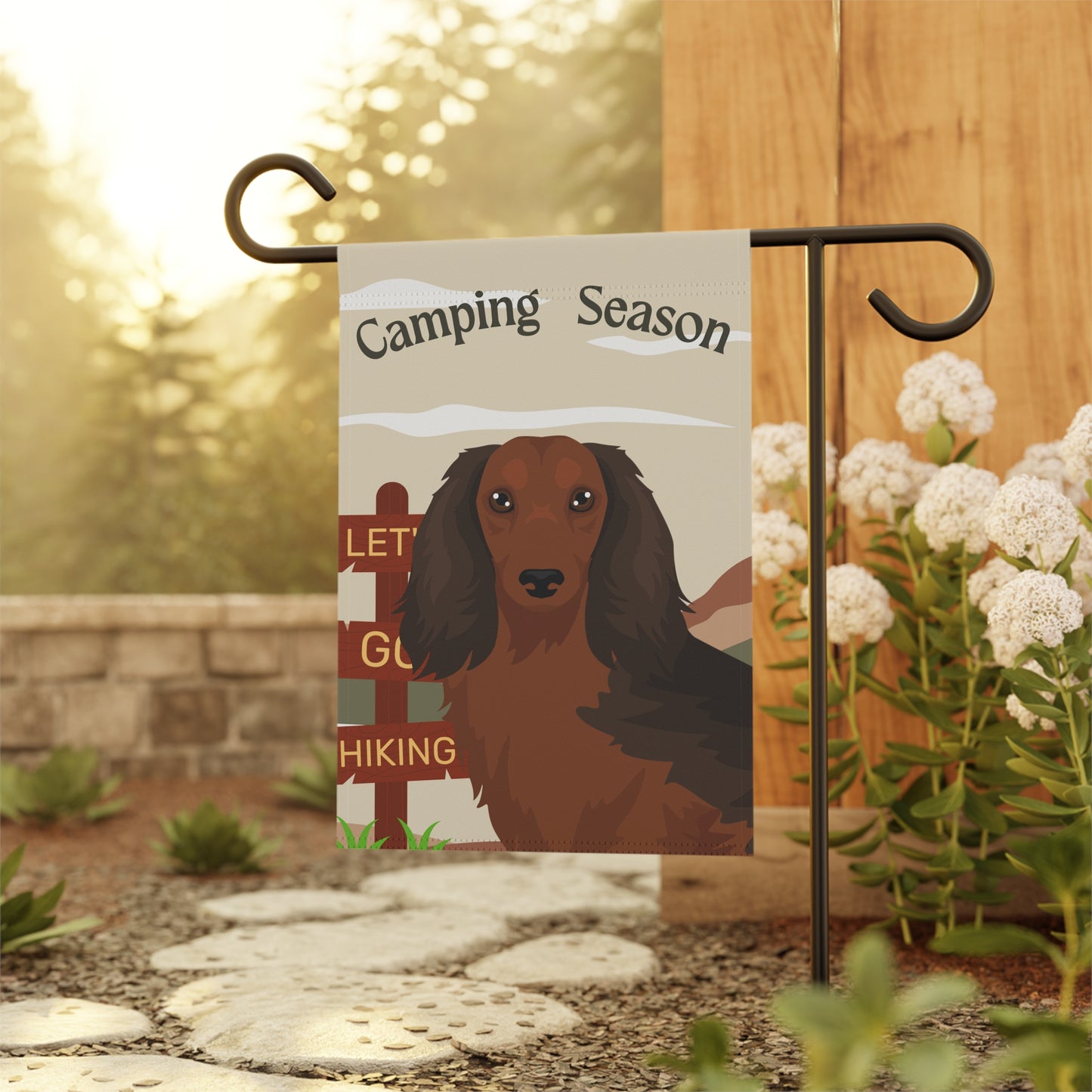 Dachshund Dog Camping Garden Flag