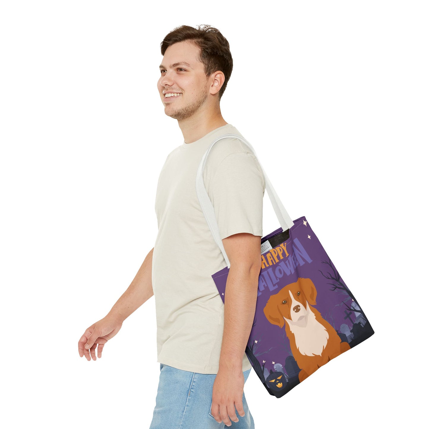 Nova Scotia Duck Tolling Retriever Dog Happy Halloween Tote Bag 16x16