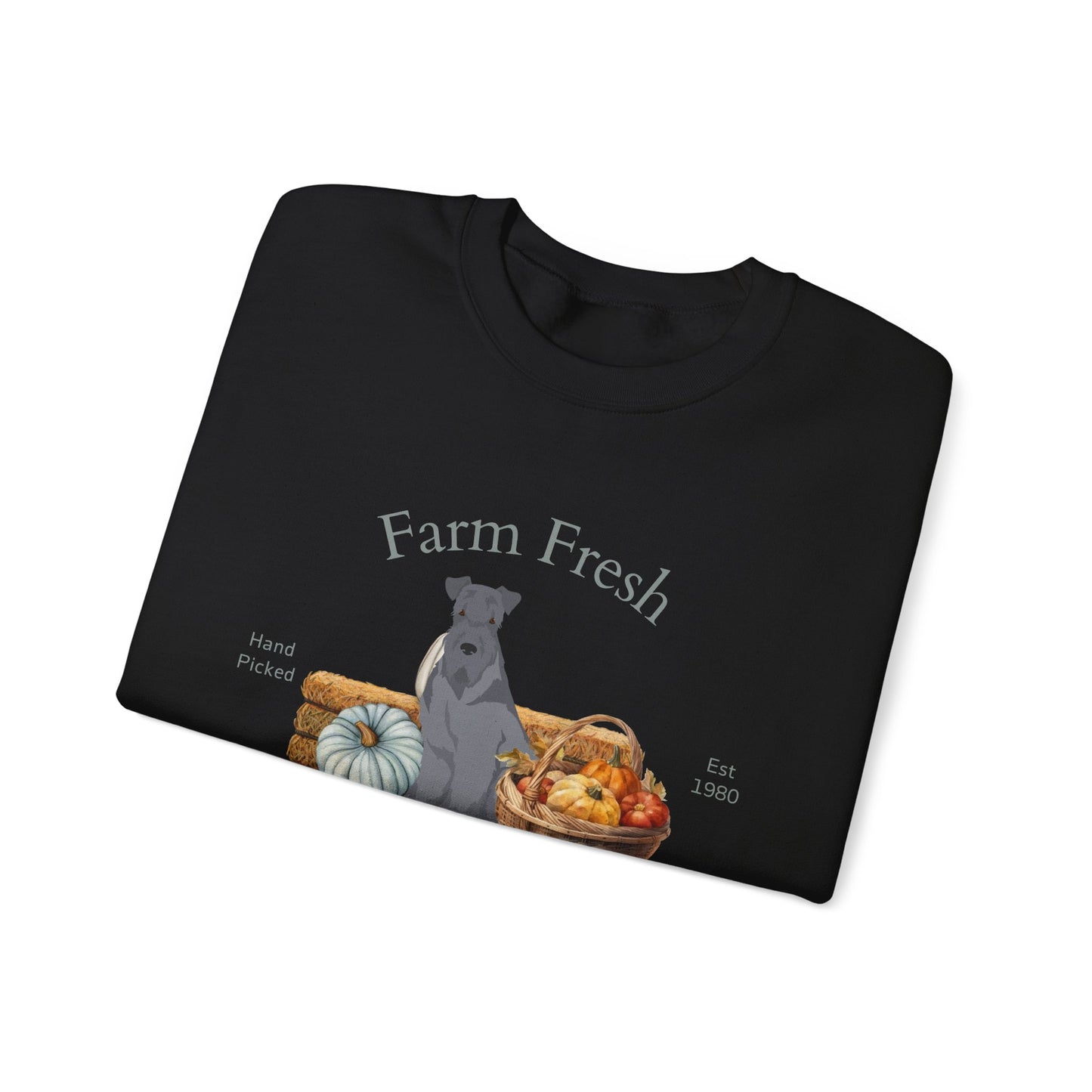 Kerry Blue Terrier Dog Fall Farm Fresh Unisex Heavy Blend Crewneck Sweatshirt