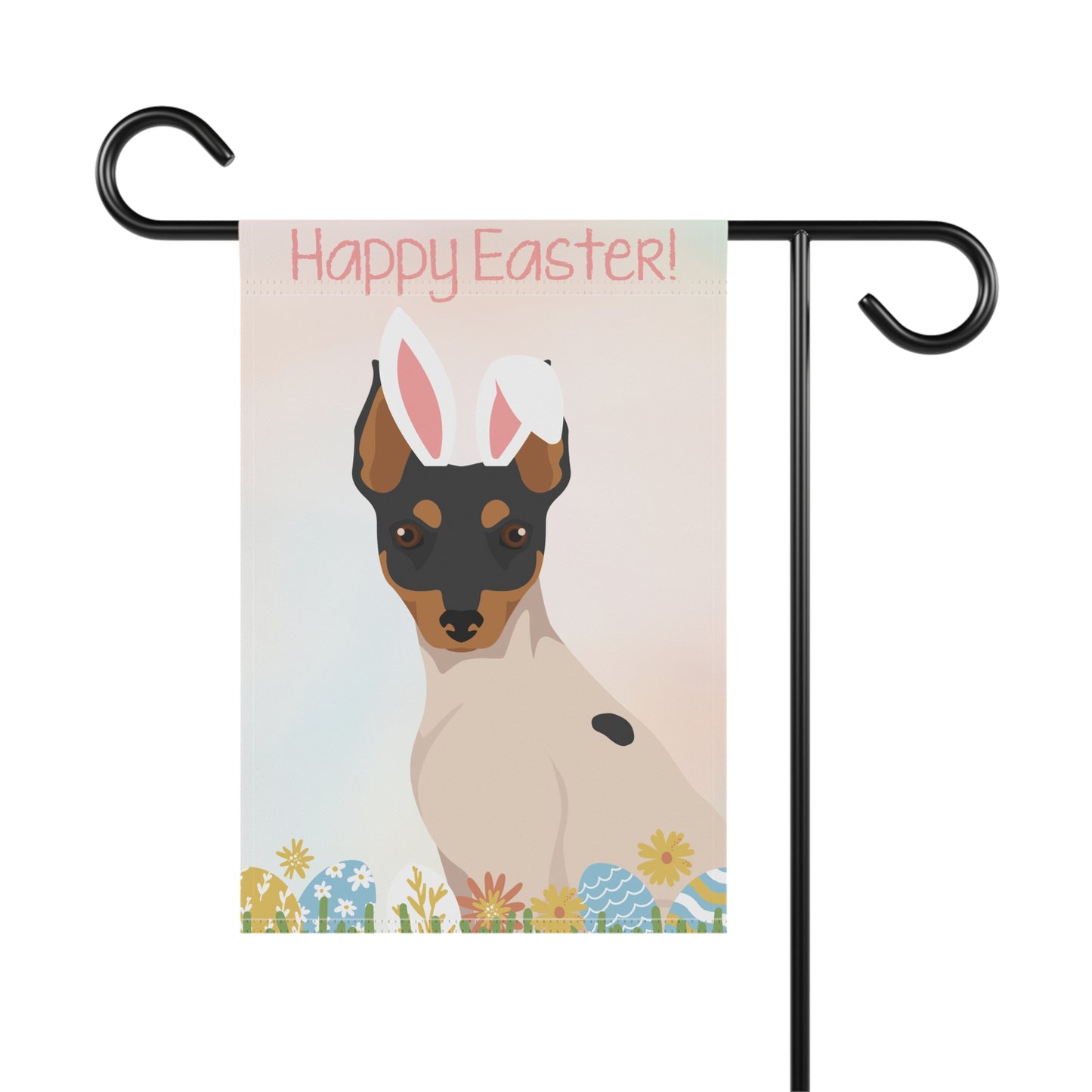 Toy Fox Terrier Dog Happy Easter Garden Flag