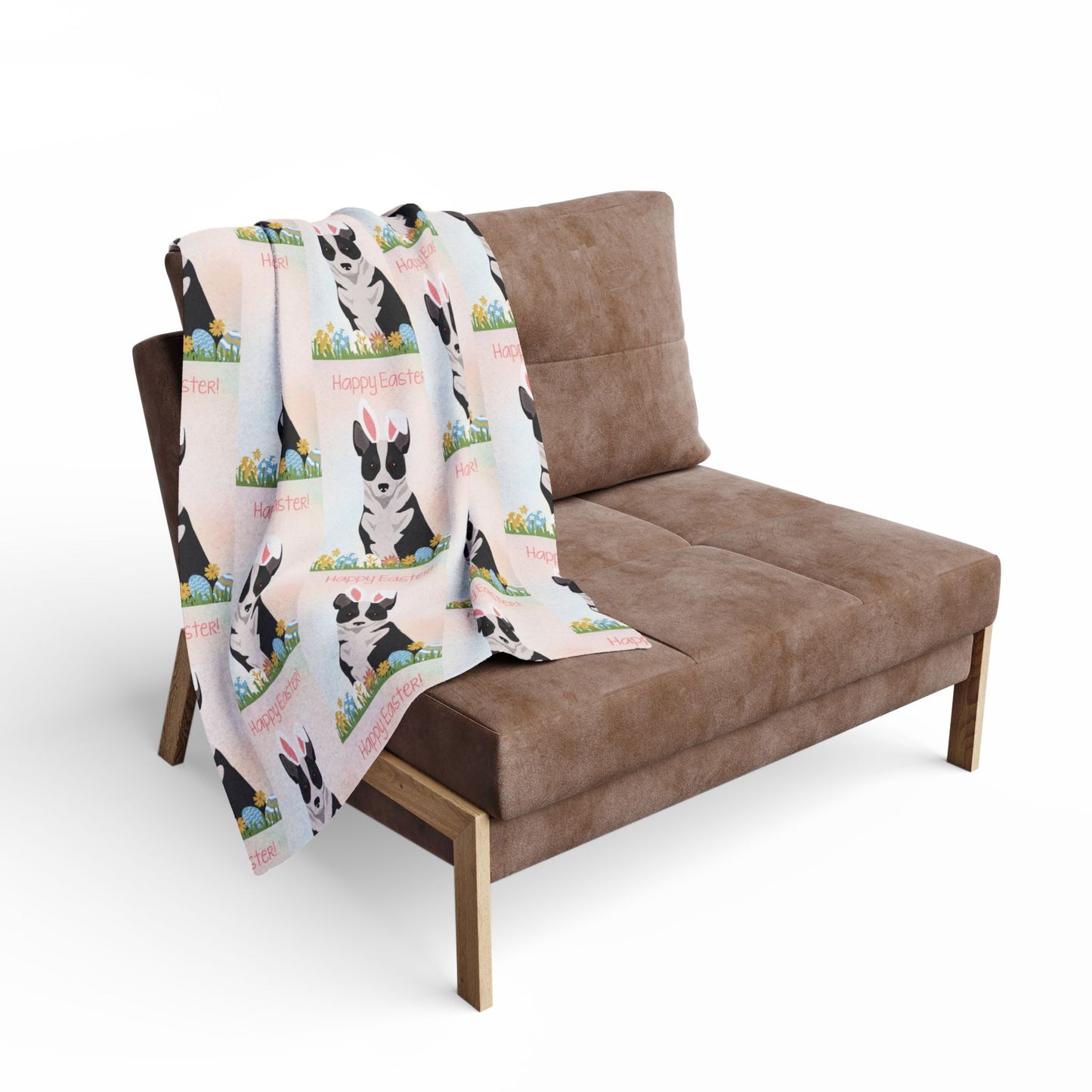 Cannan Dog Happy Easter Arctic Fleece Blanket - Cozy Decor for Spring Celebrations