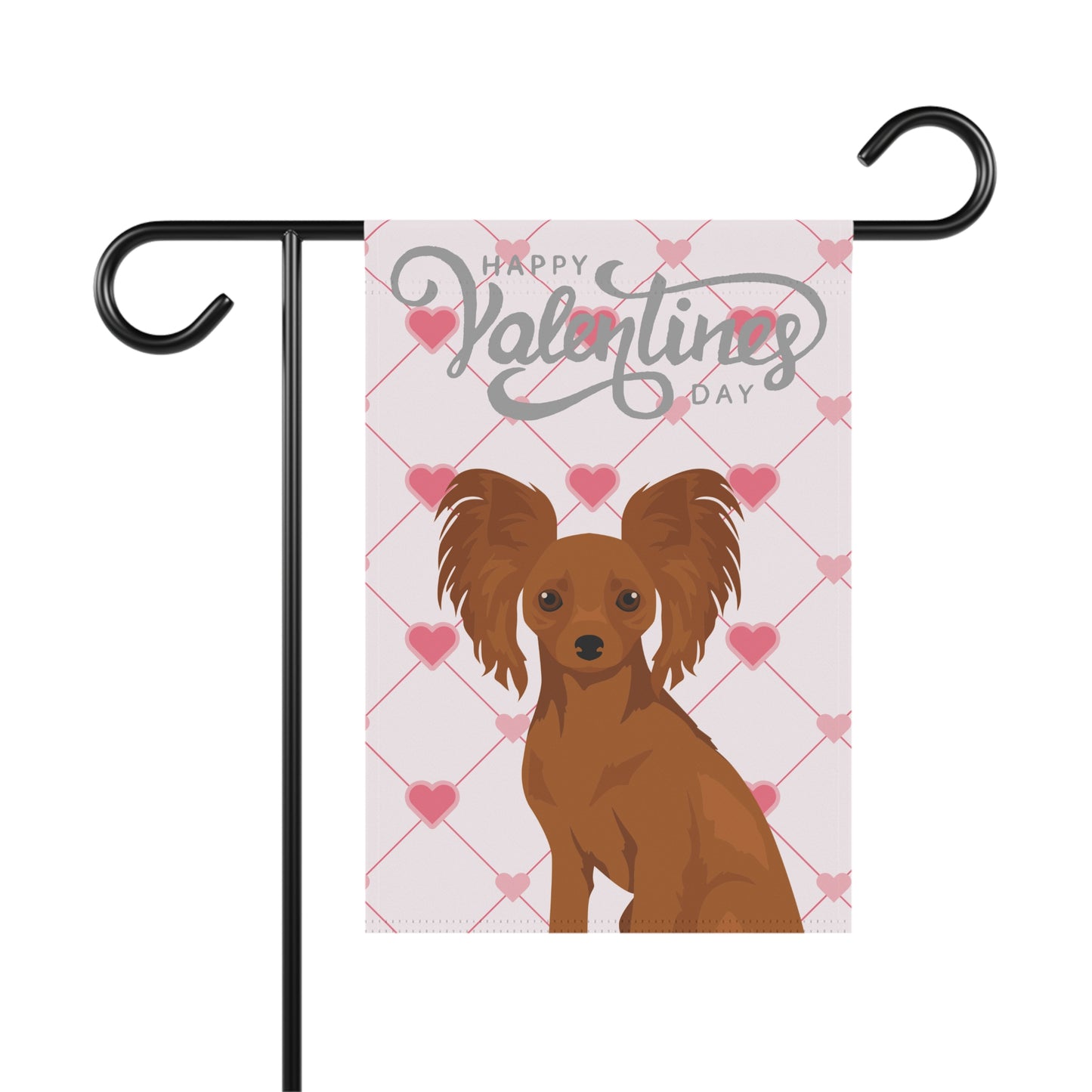 Russian Toy Dog Valentines Day Garden Flag
