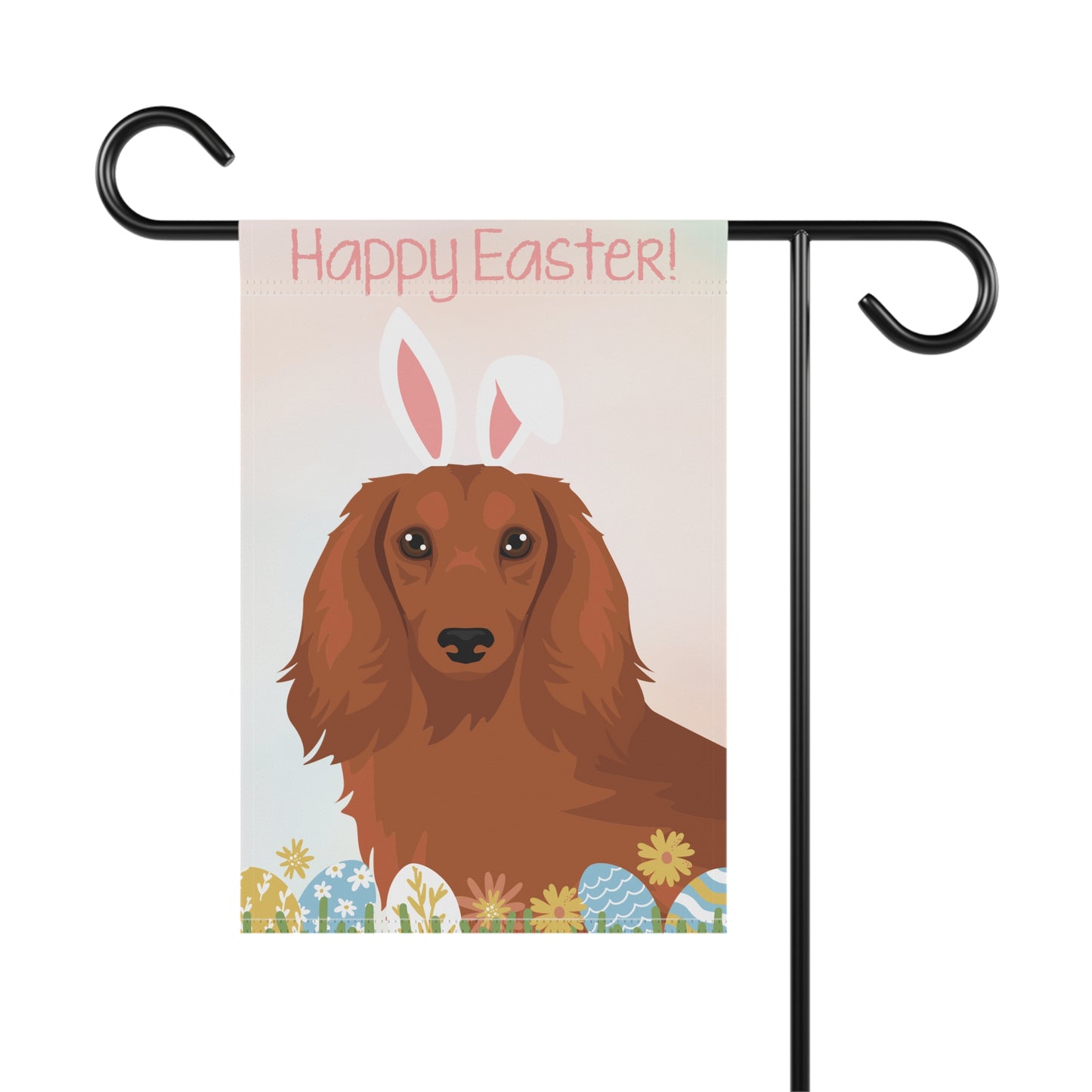 Dachshund Dog Happy Easter Garden Flag