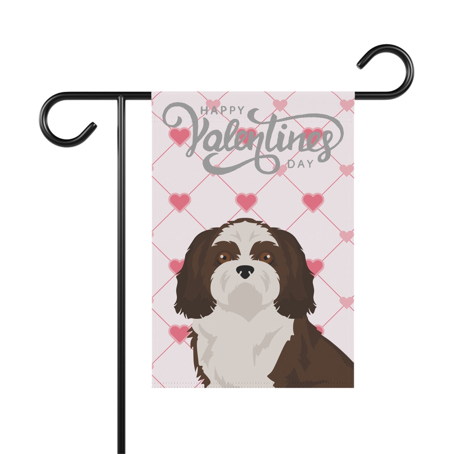 Shih Tzu Dog Valentines Day Garden Flag
