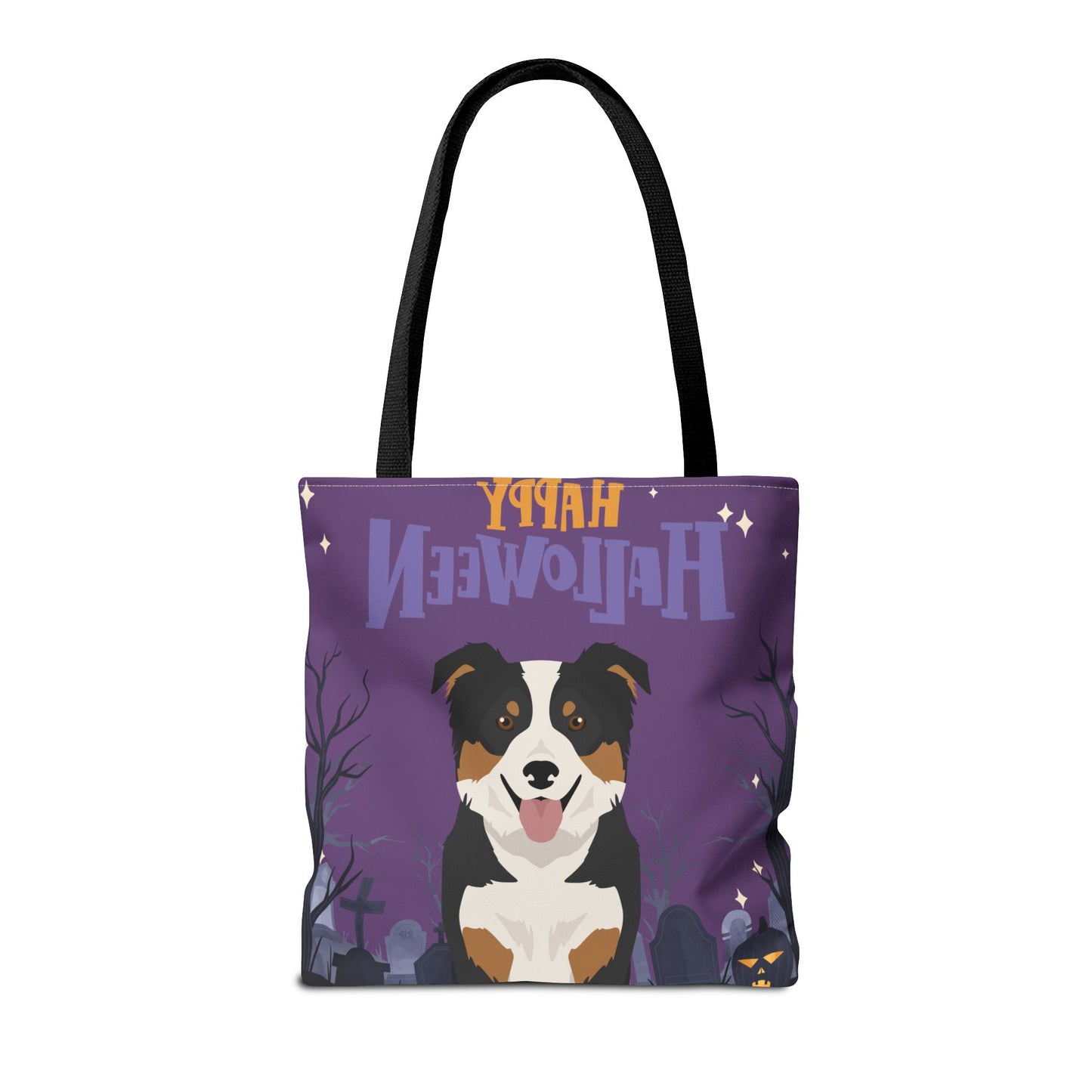 Border Collie Dog Happy Halloween Tote Bag 16x16