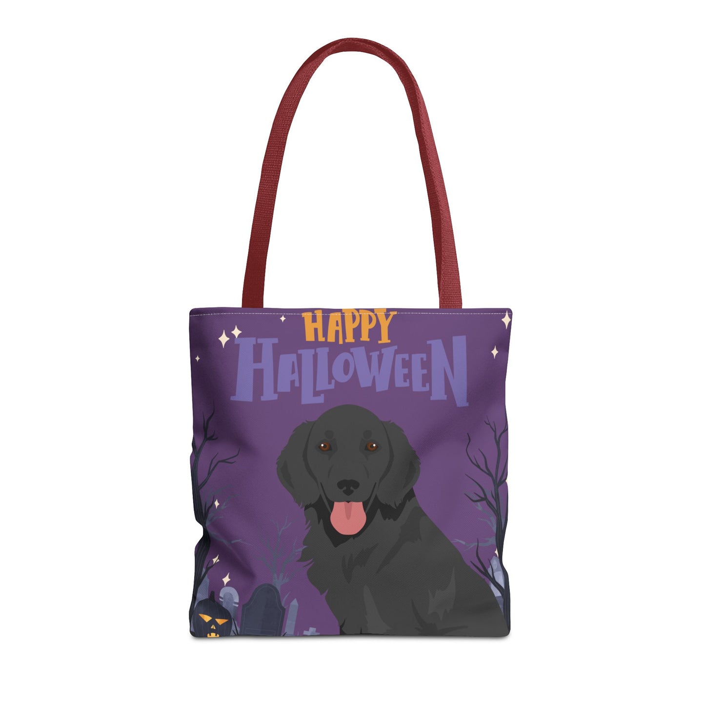 Flat Coated Retriever Dog Happy Halloween Tote Bag 16x16