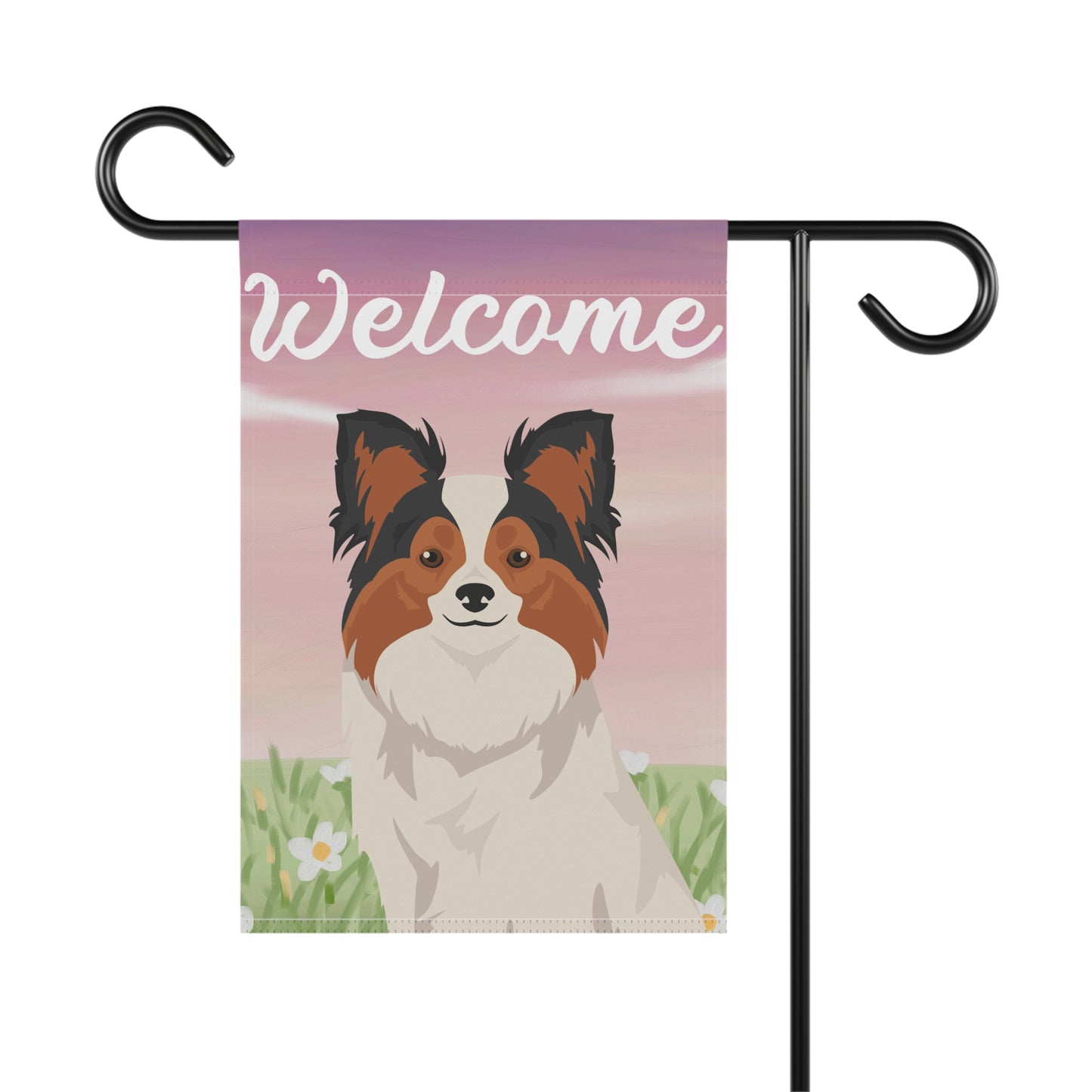 Papillon Dog Welcome Garden Flag