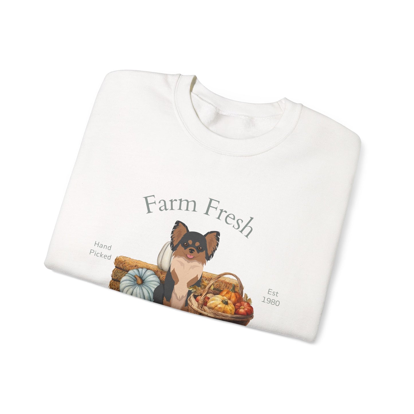 Chihuahua Dog Fall Farm Fresh Unisex Heavy Blend Crewneck Sweatshirt