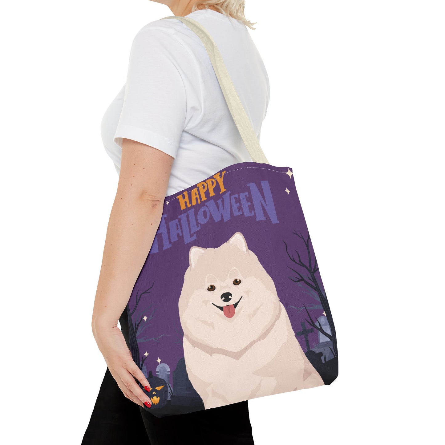 Pomeranian Dog Happy Halloween Tote Bag 16x16