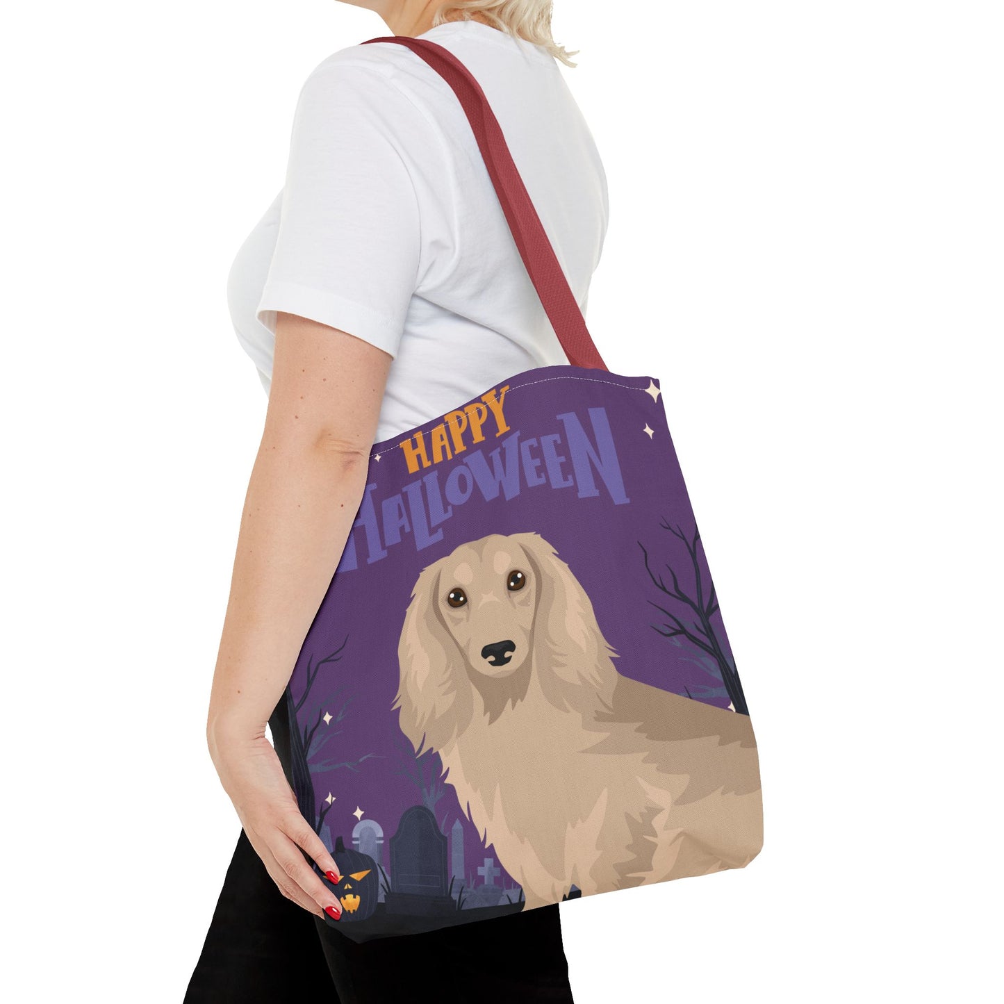Dachshund Dog Happy Halloween Tote Bag 16x16