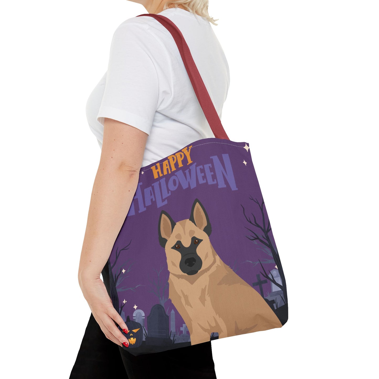 Hallefors Elkhound Dog Happy Halloween Tote Bag 16x16