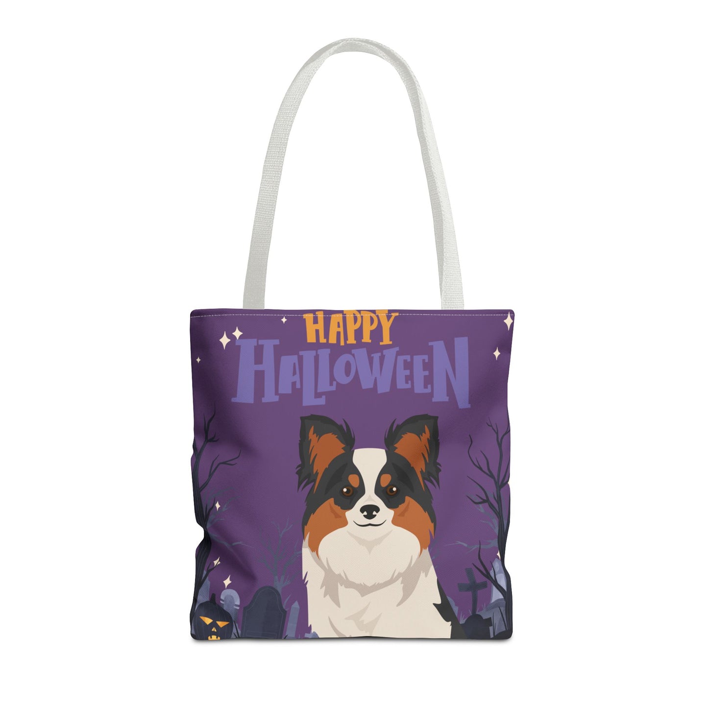 Papillon Dog Happy Halloween Tote Bag 16x16