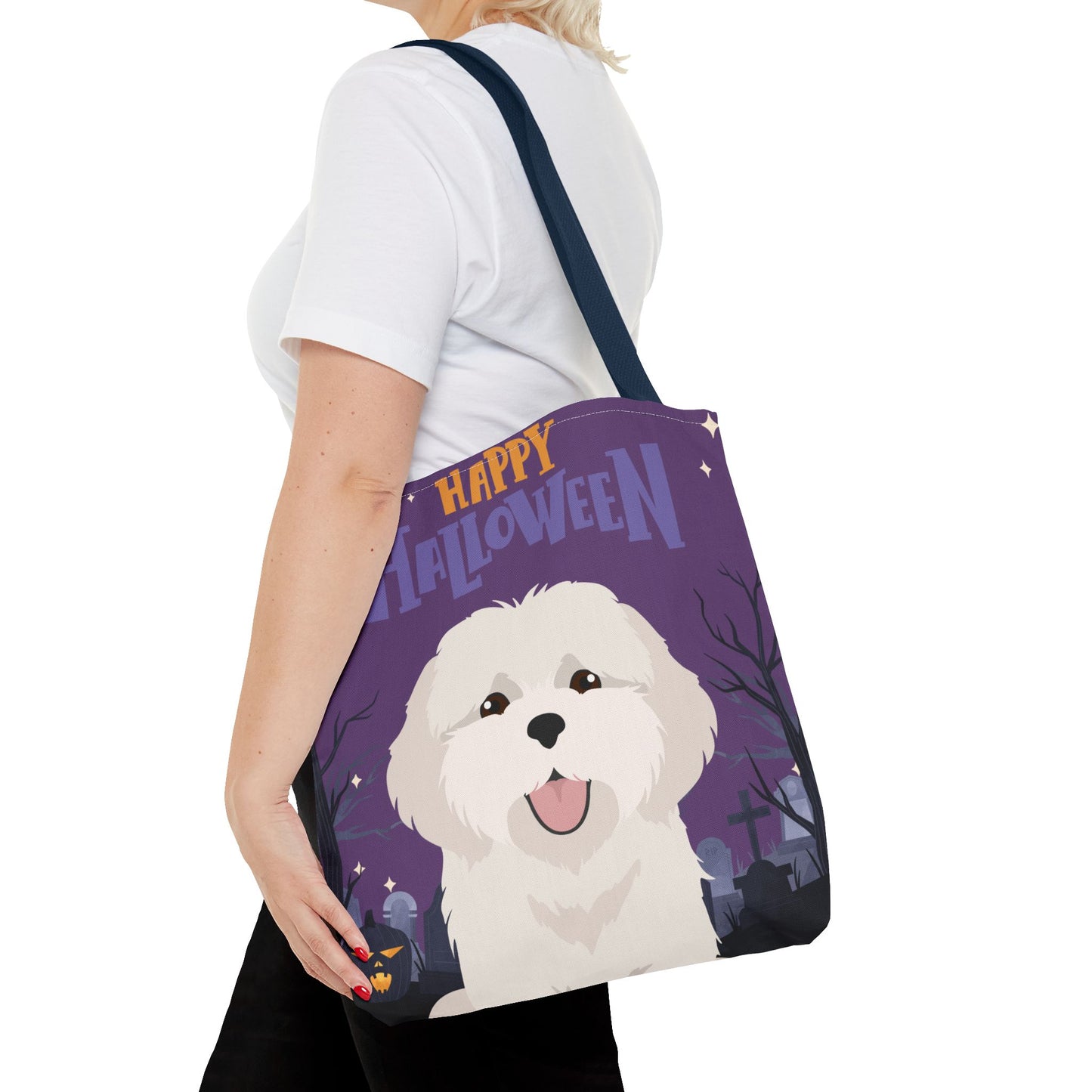 Coton de Tulear Dog Happy Halloween Tote Bag 16x16