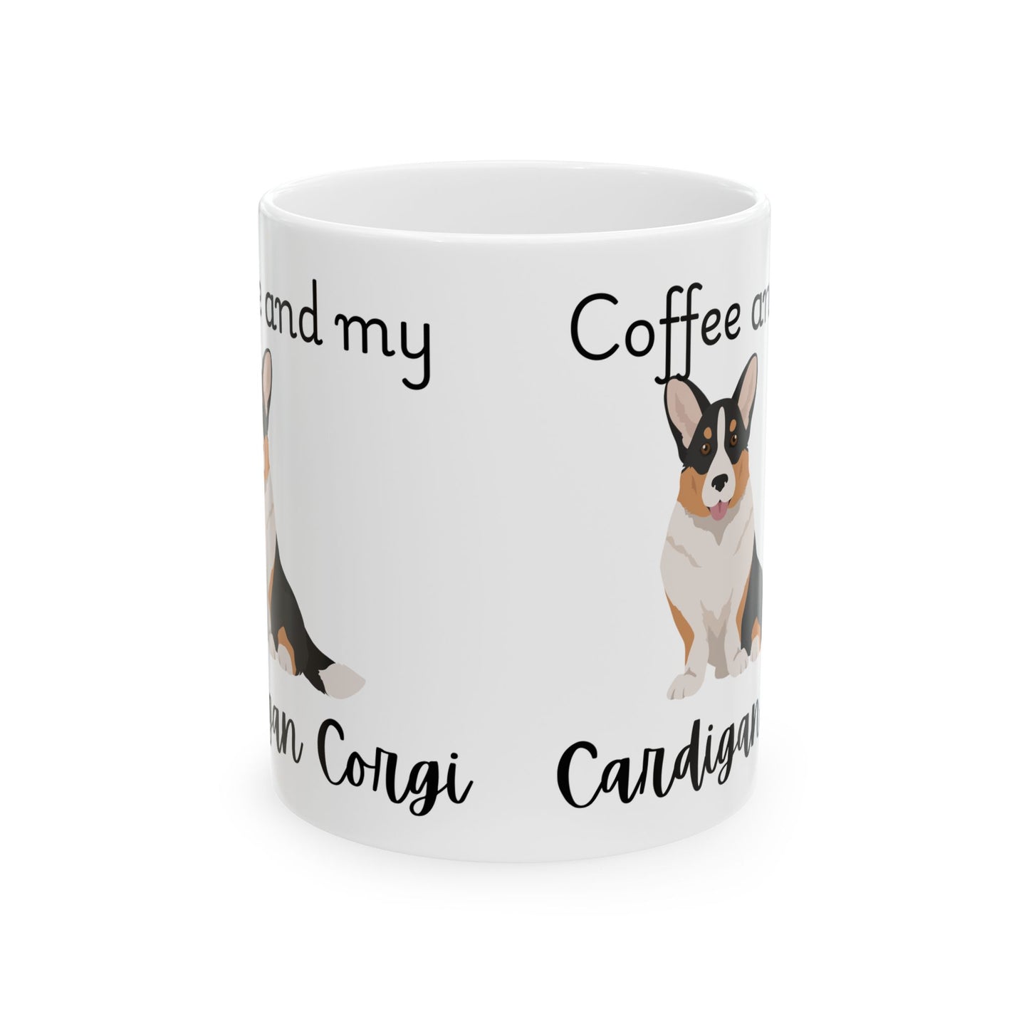 Coffee and My Cardigan Corgi Ceramic Mug | Dog Lover Gift, Pet Owner Cup, Cute Mug for Dog Moms, Funny Mug for Coffee Lovers