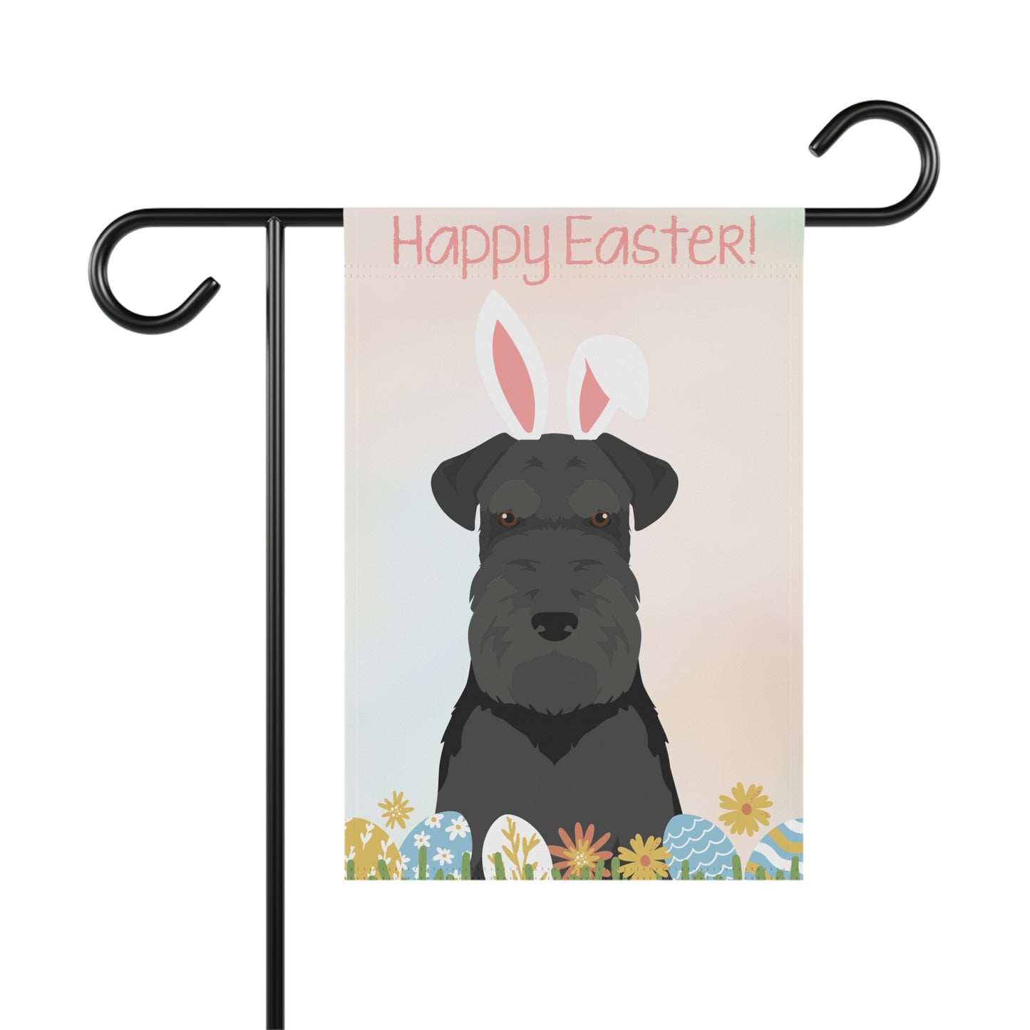 Schnauzer Dog Happy Easter Garden Flag