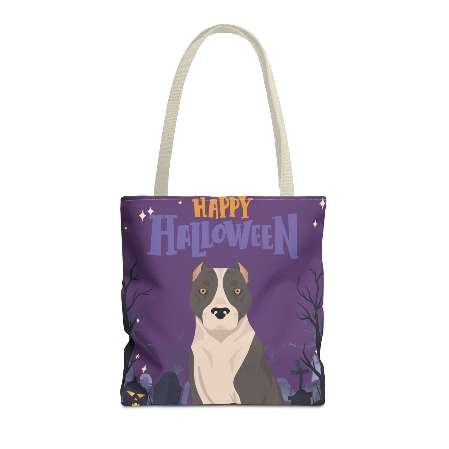 American Staffordshire Terrier Dog Happy Halloween Tote Bag 16x16