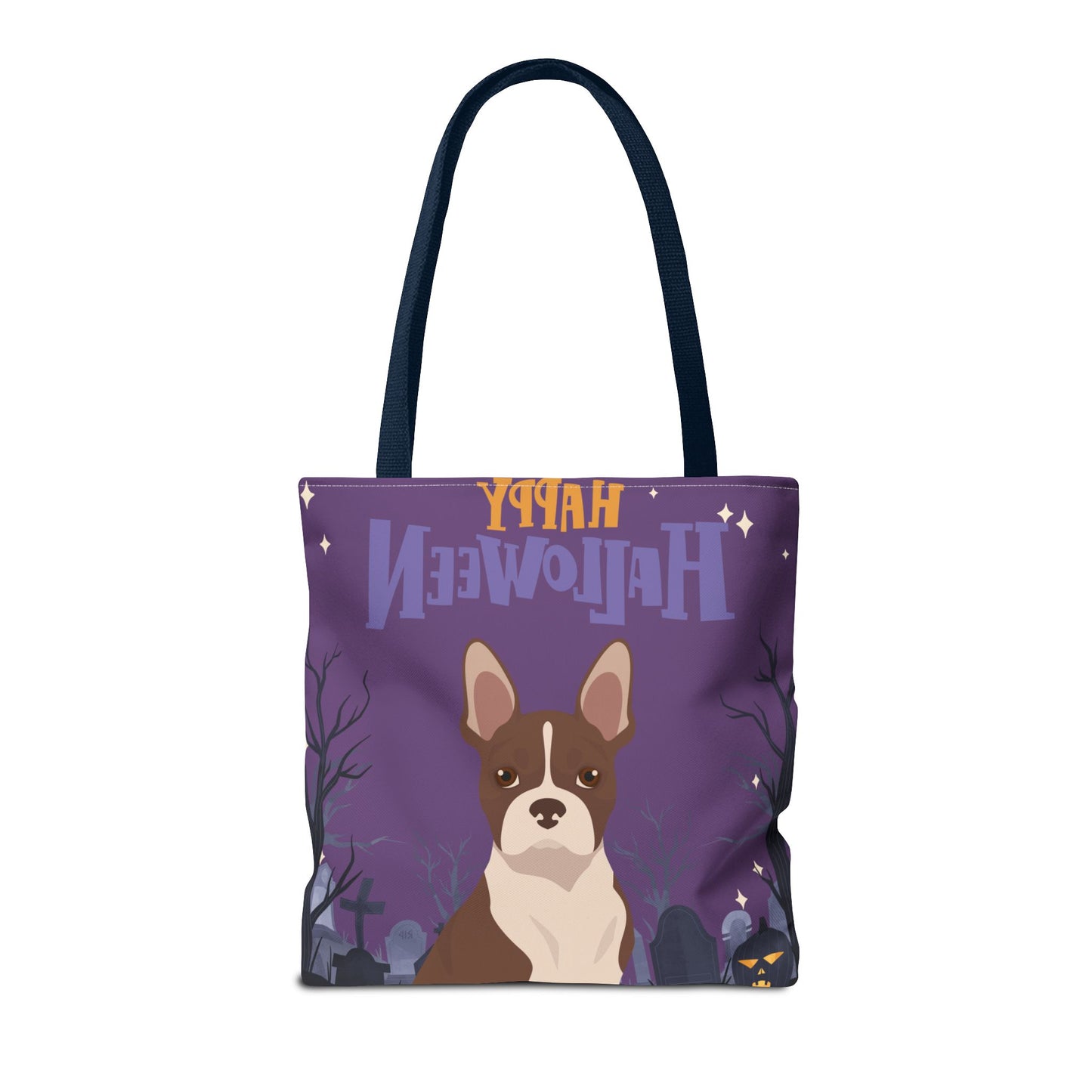 Boston Terrier Dog Happy Halloween Tote Bag 16x16