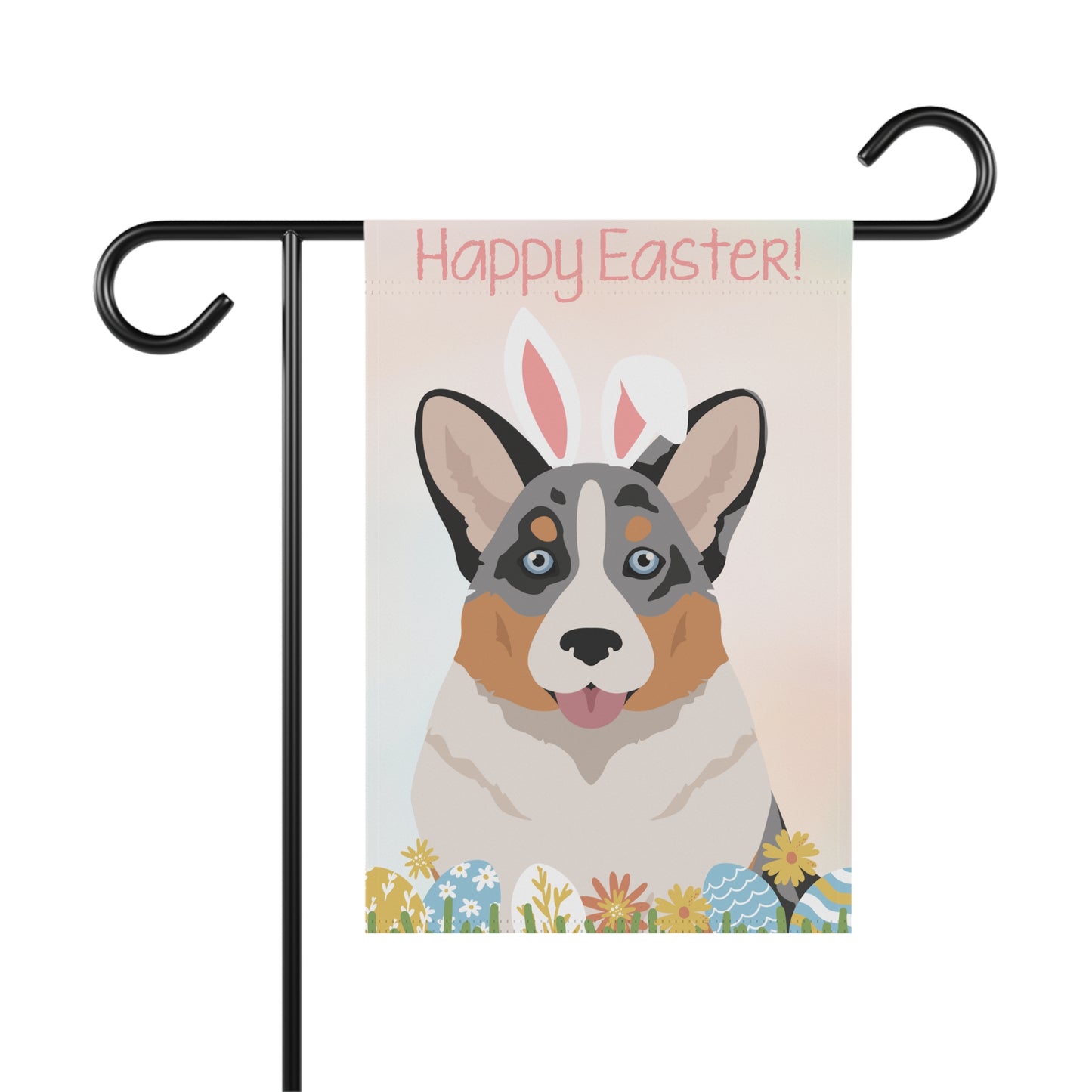 Cardigan Welsh Corgi Dog Happy Easter Garden Flag