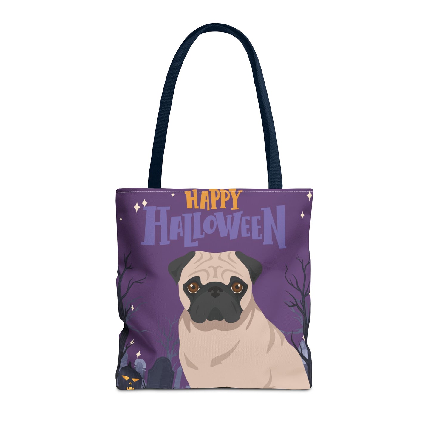 Pug Dog Happy Halloween Tote Bag 16x16